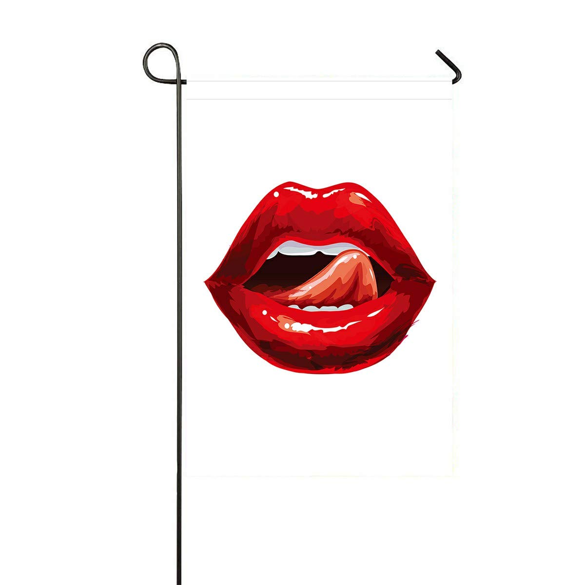ECZJNT Licking Lips Garden Flag - 12x18 Inch Funny Outdoor Decorative Flag for Home, Yard, Party & Garden Decor - Perfect for Birthday Celebrations, Summer BBQs & Outdoor Gatherings