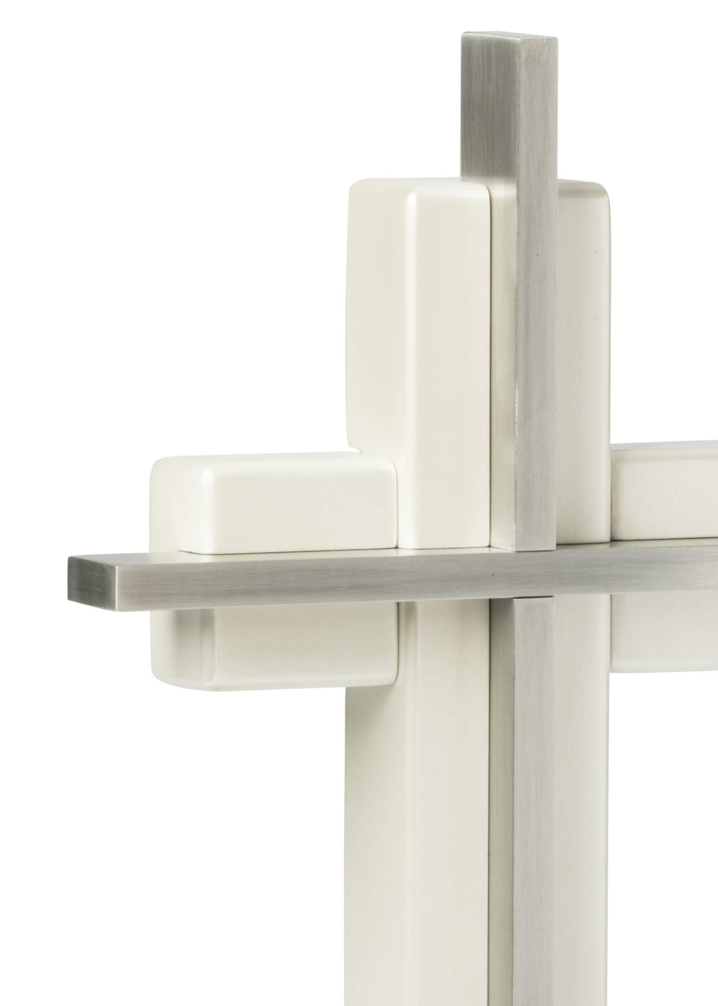 The Unity Cross® Pearl White & Brushed Aluminum - Elegant Alternative to Unity Candle & Unity Sand Ceremony for Weddings, Anniversaries & Special Occasions