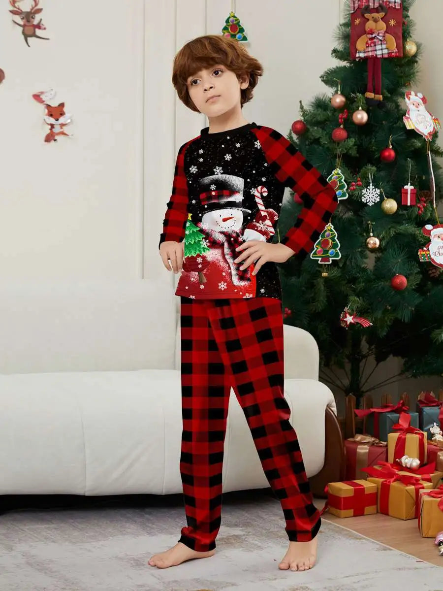 Snowman Christmas Matching Family Pajamas Set - Cozy Holiday PJS for Family Photos & Festive Gatherings