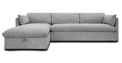 Argos Left Facing Sleeper Sectional Sofa Bed - Convertible L-Shaped Couch with Pull-Out Bed, Modern Fabric Upholstery for Living Room, Guest Room & Small Spaces
