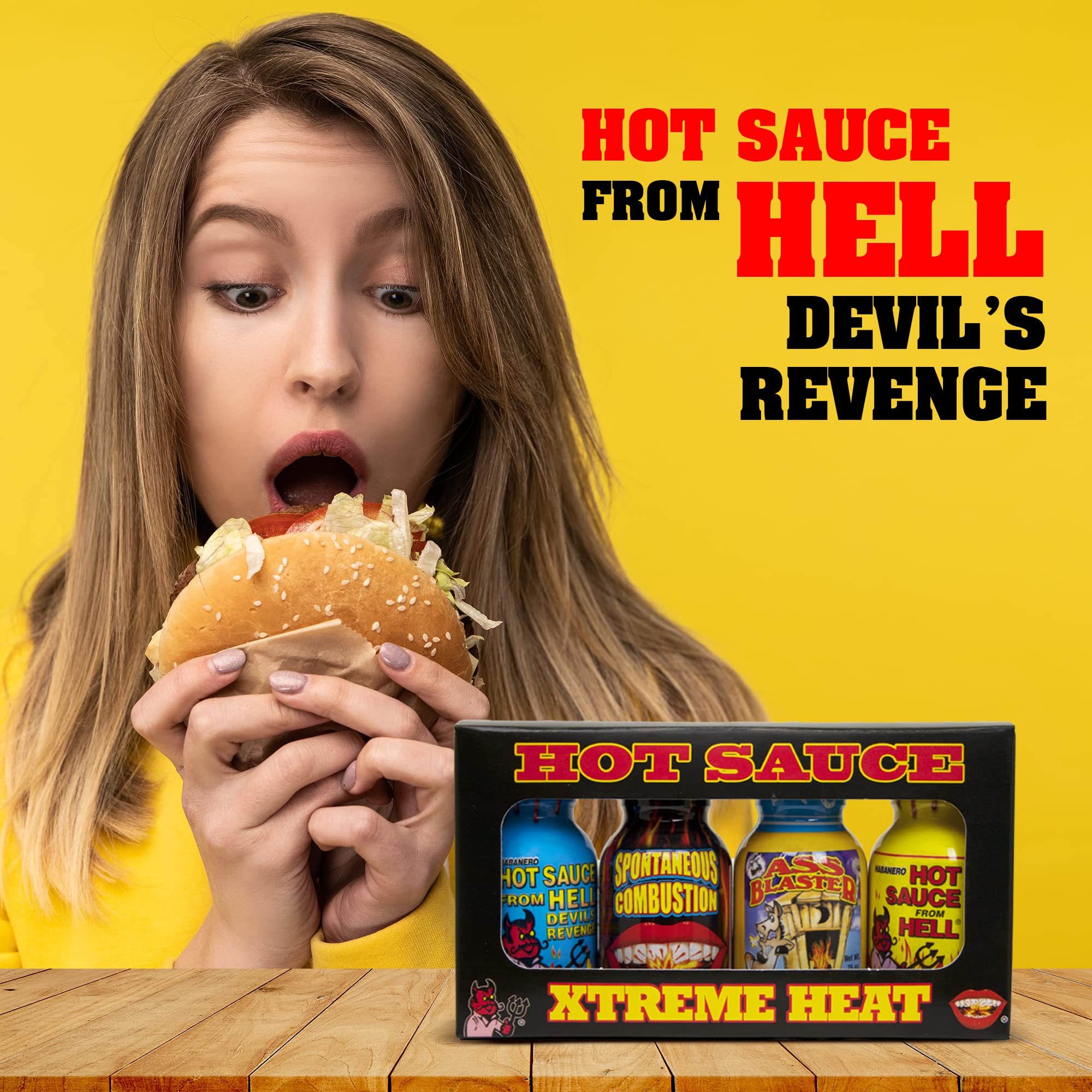 Xtreme Heat Hot Sauce Bottles Gourmet Gift Set - 4 Pack Travel Size Spicy Condiments | Perfect Christmas Gifts for Hot Sauce Lovers | Ideal for Cooking, Grilling & Travel