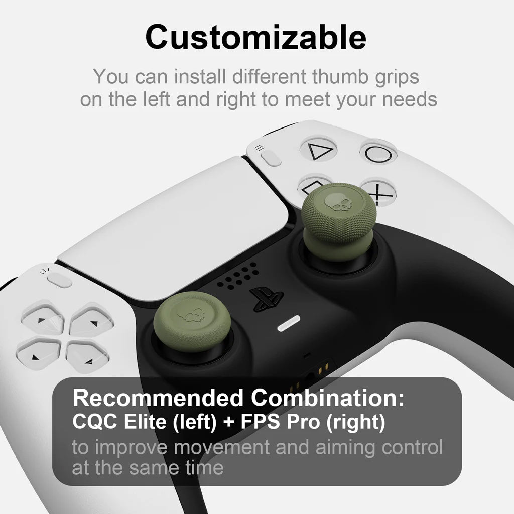 Skull & Co. Thumb Grip Set for Nintendo Switch Pro Controller, PS4 & PS5 Controllers - White (TG005 WT) - Ergonomic Gaming Accessories for Enhanced Comfort & Control