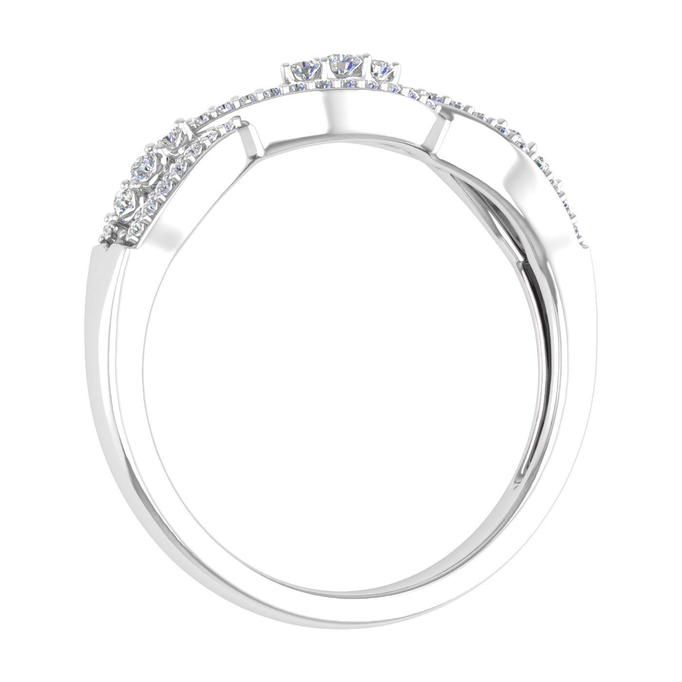 1/5 Carat Diamond Twisted Wedding Band Ring for Women - 10K Solid Gold Prong Set Engagement Ring - Perfect for Bridal, Anniversary & Special Occasions