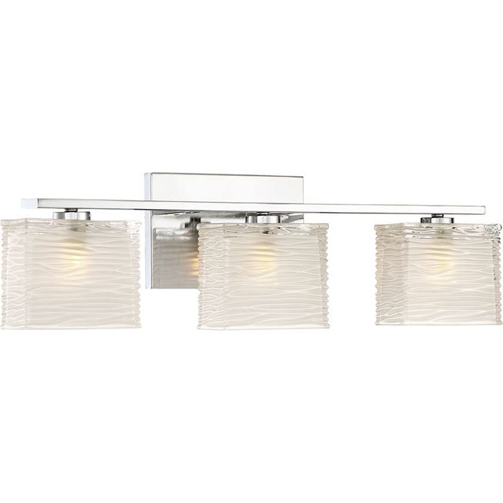 3-Light Brushed Nickel Transitional Bathroom Vanity Light Fixture - Modern Elegant Bath Light for Bathroom, Powder Room & Dressing Area - Model 71-BEL-4352171