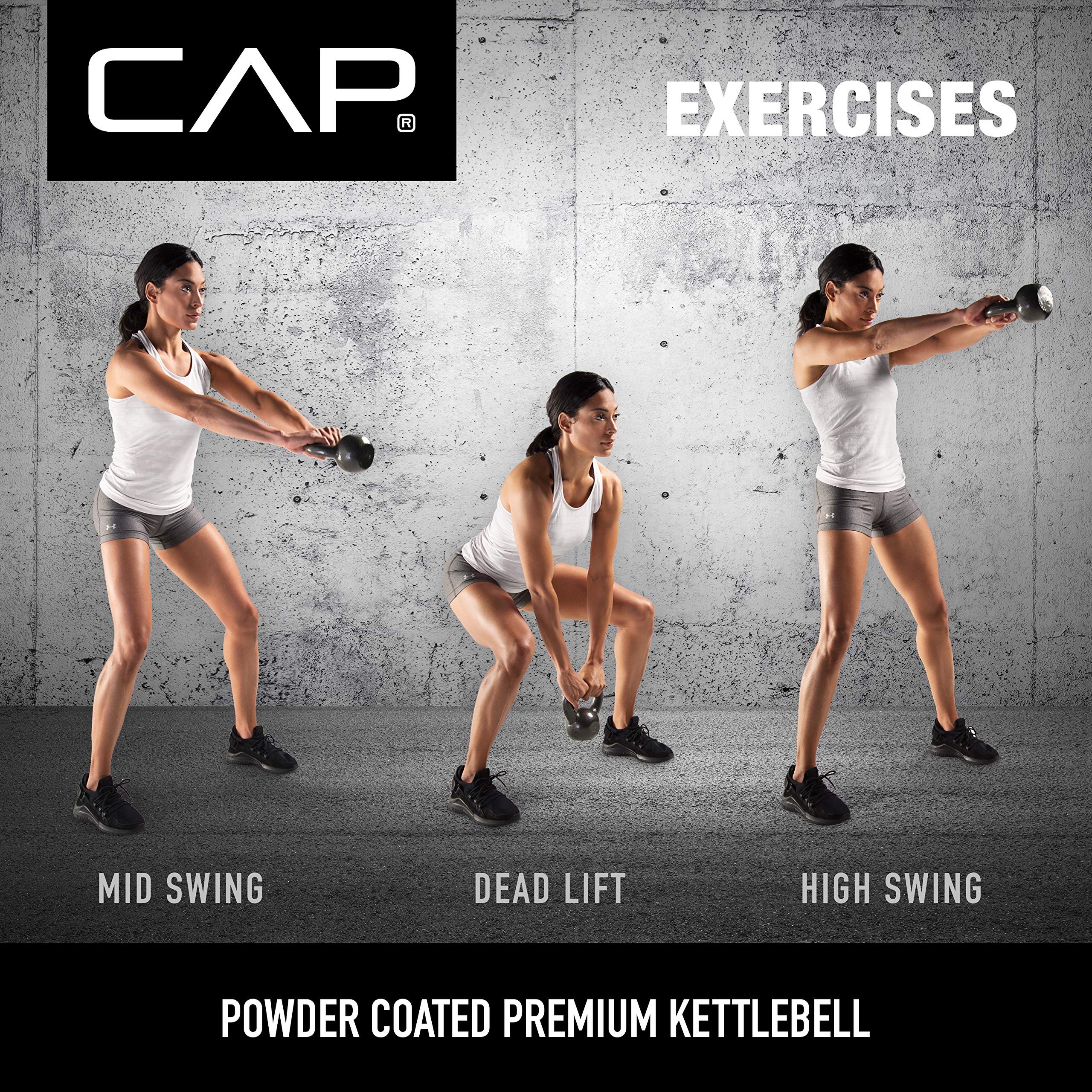 Premium Cap Barbell Enamel Coated Cast Iron Kettlebell - Home Gym Equipment for Strength Training, CrossFit, HIIT & Functional Fitness Workouts