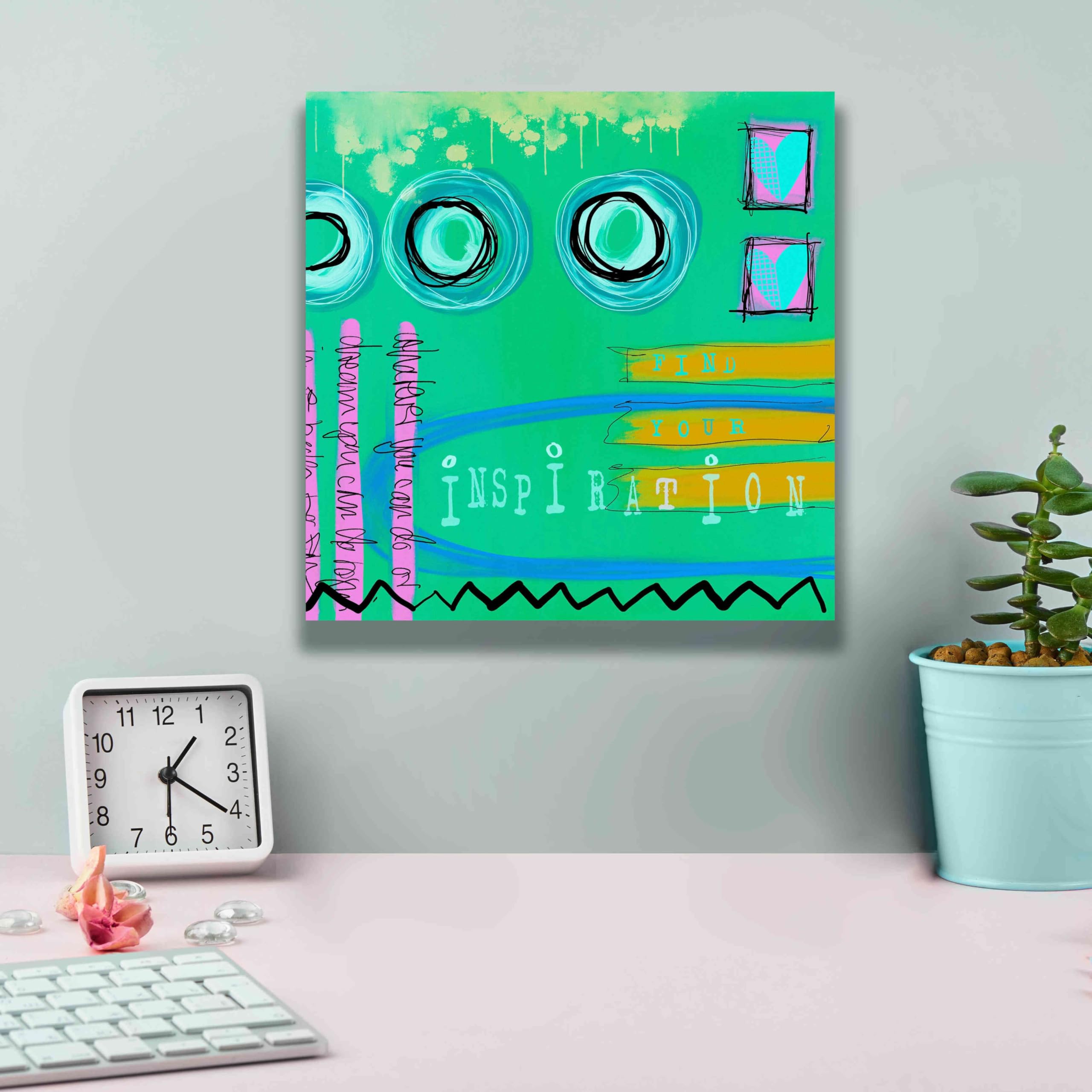 Abstract Inspiration Graffiti Wall Art by Andrea Haase - 12x12 Inch Giclee Canvas Print - Perfect for Living Room, Bedroom & Office Decor