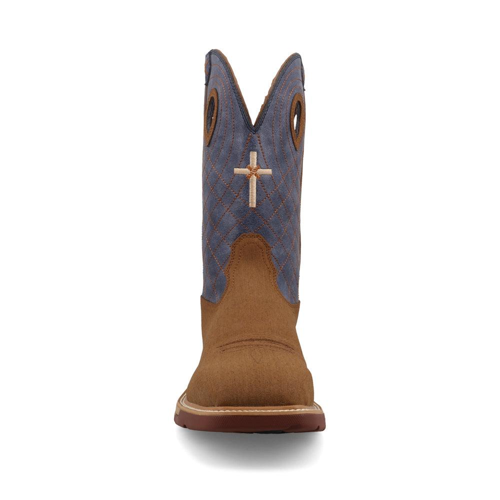 Men's 12 Inch Western Work Boots for Cowboy Ranchers - Durable Leather Steel Toe Boots for Construction & Outdoor Work