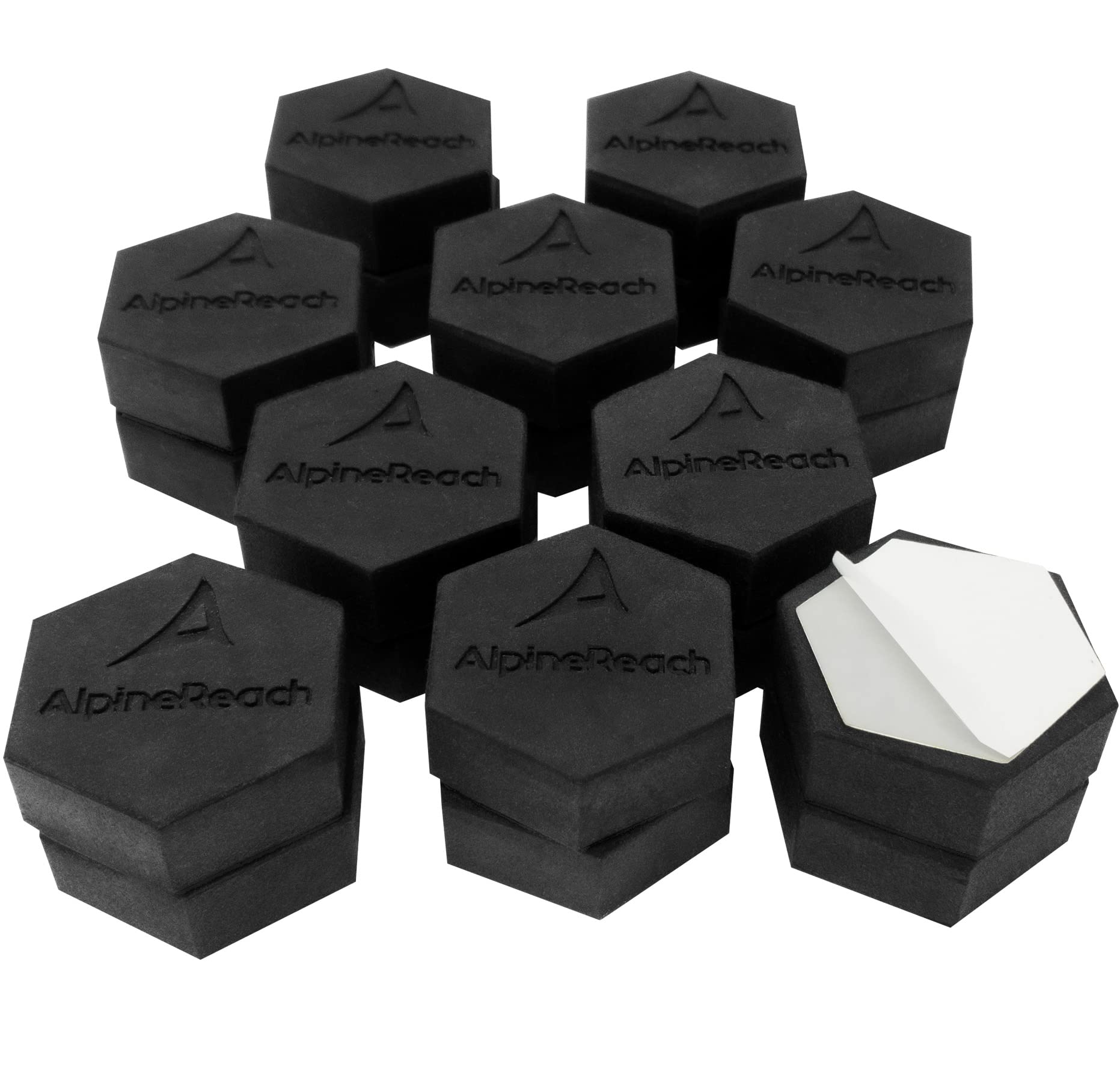 AlpineReach Extra Heavy Duty Pot Feet Risers - 12 Pack Hexagon Plant Stand Supports with Adhesive Pads for Small & Large Flower Planters | Durable Outdoor Planter Elevators for Stability & Airflow | Perfect for Patio, Deck, Garden & Indoor Plant Protection