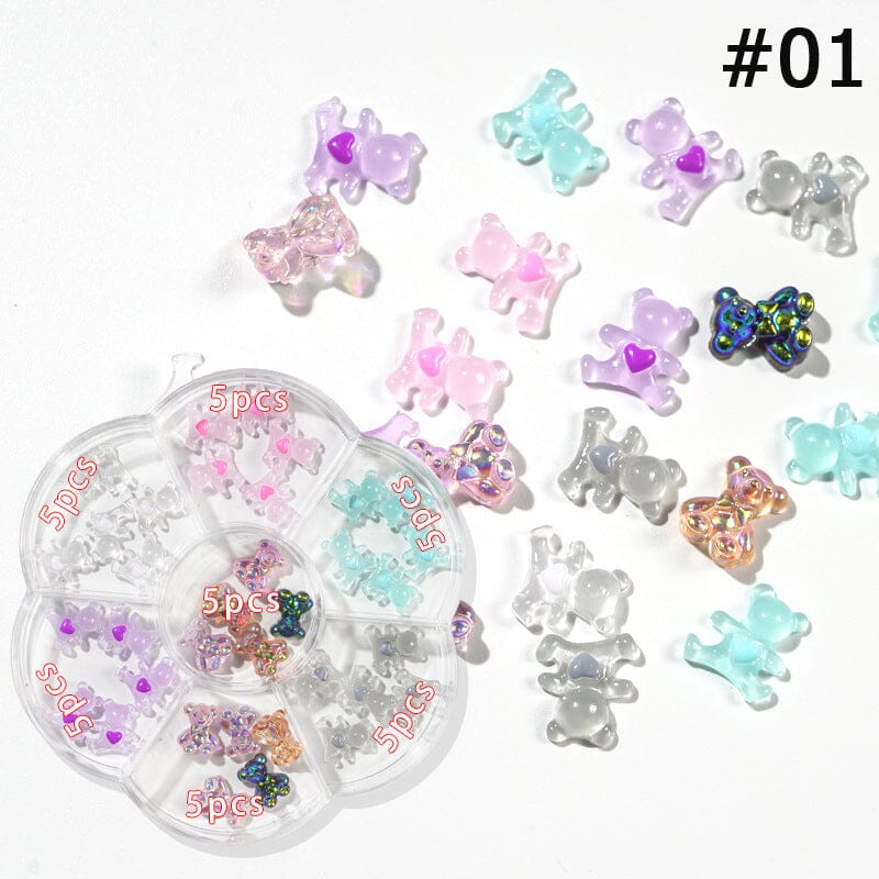 Crystal Cuddly Bear Plush Toy - Soft Stuffed Animal with Floral Accents | Perfect for Gifts, Nursery Decor, and Kids' Bedtime Comfort    Flowers and Fruits Nail Art Wheel - 30 Designs for Manicure & Pedicure | Ideal for DIY Nail Art, Salon Use, and Professional Nail Technicians