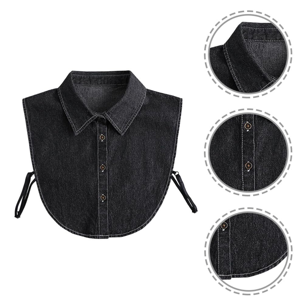 KESYOO Women's Detachable Fake Collar - Denim & Antique Lace Blouse Collar for Work & Casual Wear | White Collared Shirt Accessory | Perfect for Office, Dating & Special Occasions