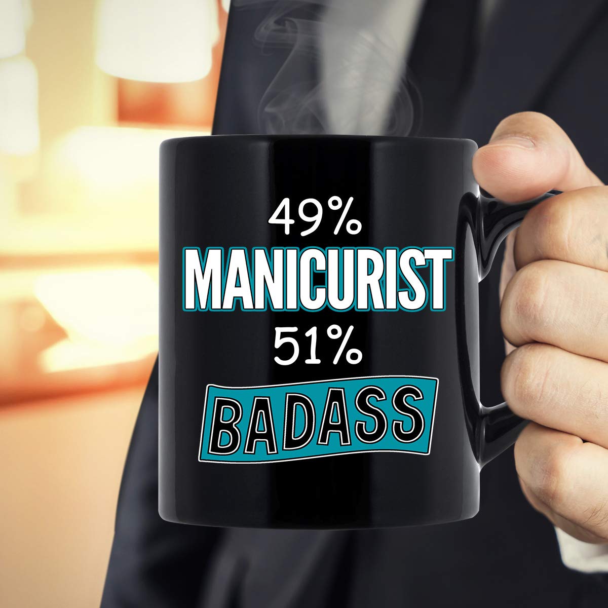11 oz Black Manicurist Coffee Mug - Funny Gift for Women & Men - Perfect for Nail Technicians, Salons & Coffee Lovers