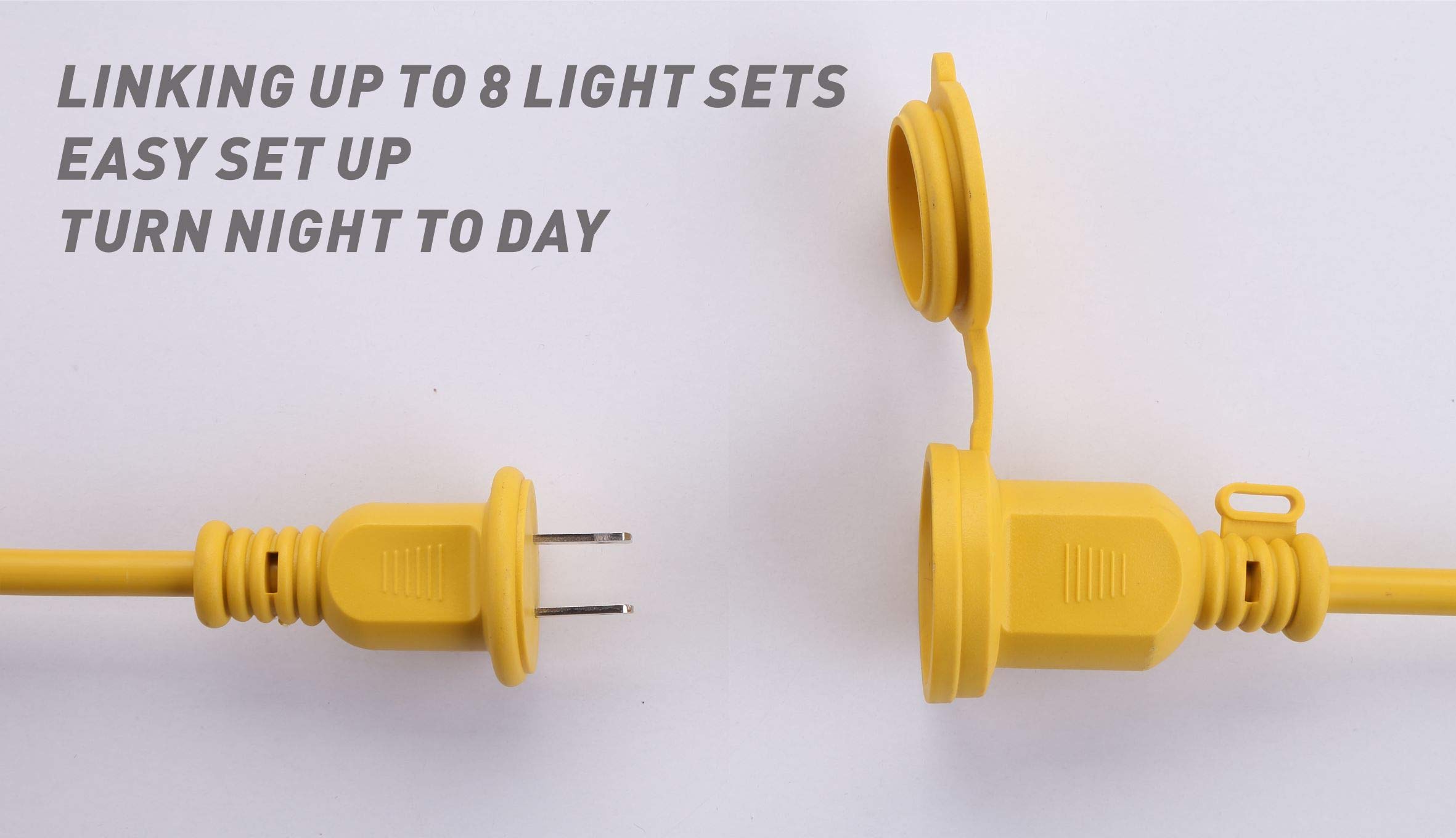 100FT LED Construction String Light - 90W 10500LM Industrial Grade Work Lights with 10 Bulbs, 5000K Daylight White | Super Bright Temporary Lighting for Construction Sites, Renovation, Mining | Perfect for Job Sites, Warehouses, Backyards & Outdoor Events