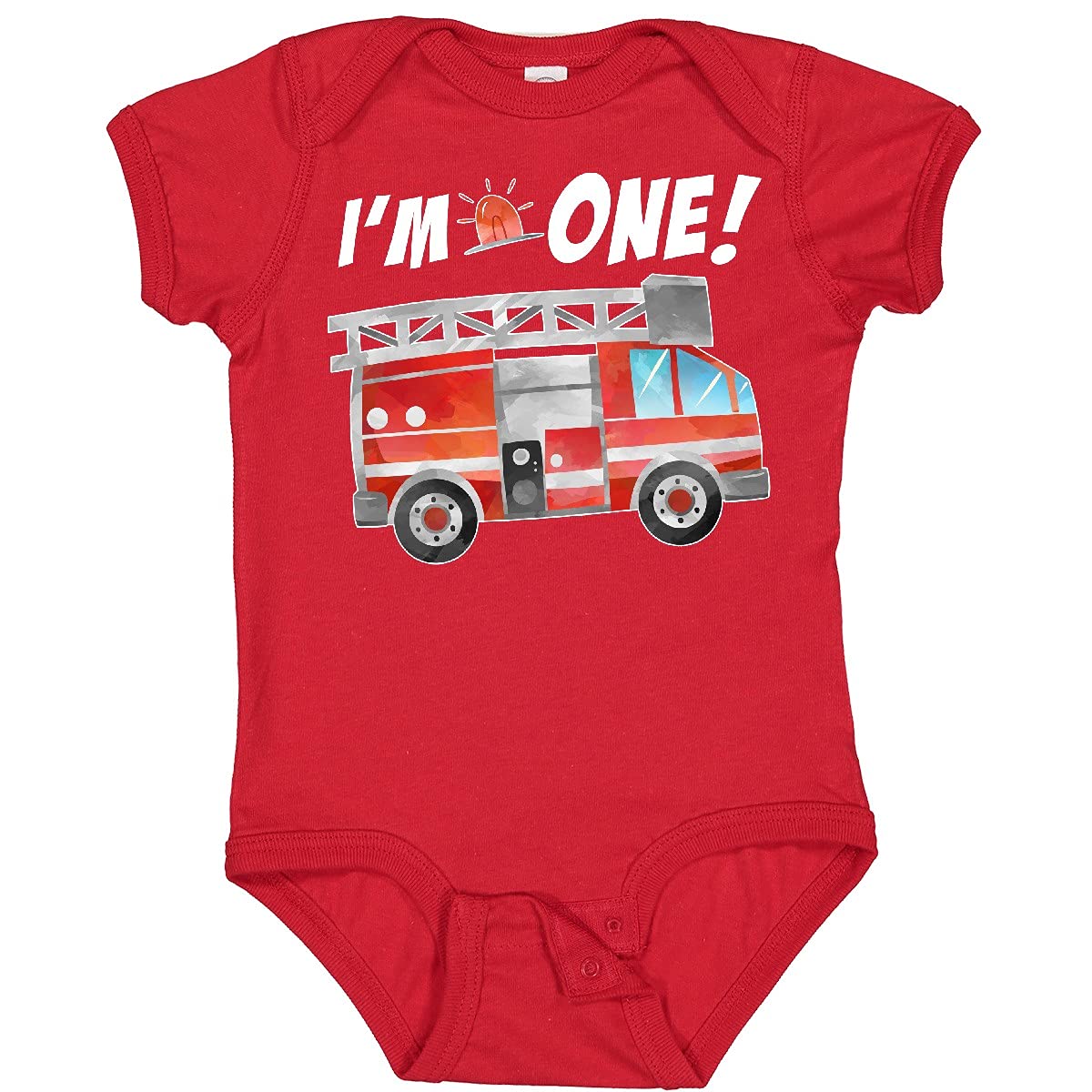 I'm 1 Fire Truck 1st Birthday Baby Bodysuit - Cute Outfit for Boys Girls Birthday Party, Photo Shoot & Special Occasions