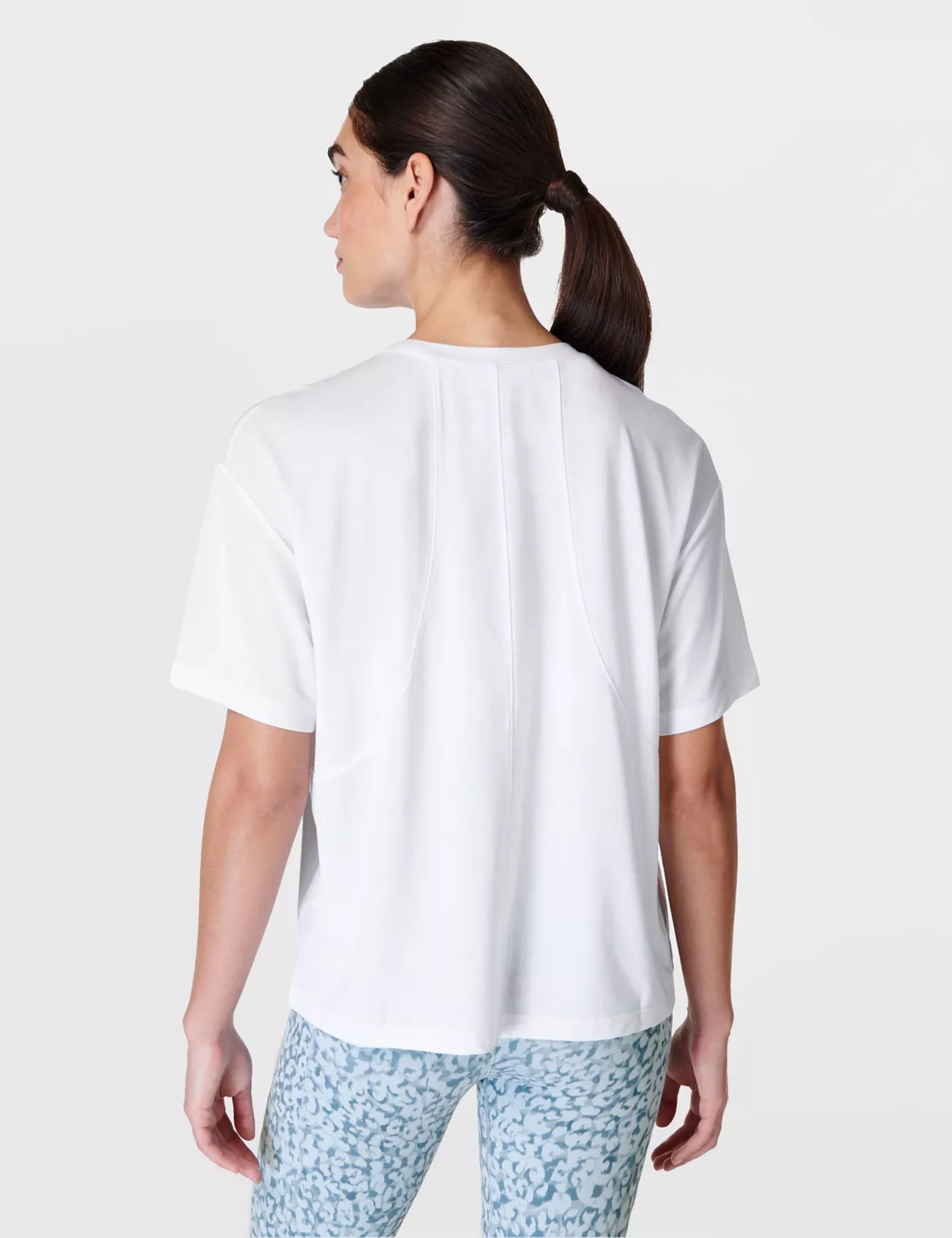 Soft Flow Studio T-Shirt for Women - Comfortable White Cotton Tee for Casual Wear, Lounge & Everyday Outfits