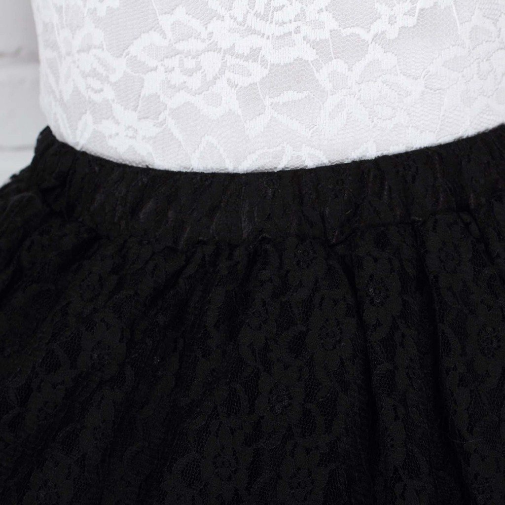 Hugme Black Polyester Lace Rose Lolita Skirt - Elegant Gothic Fashion for Cosplay, Tea Parties & Vintage Style Outfits