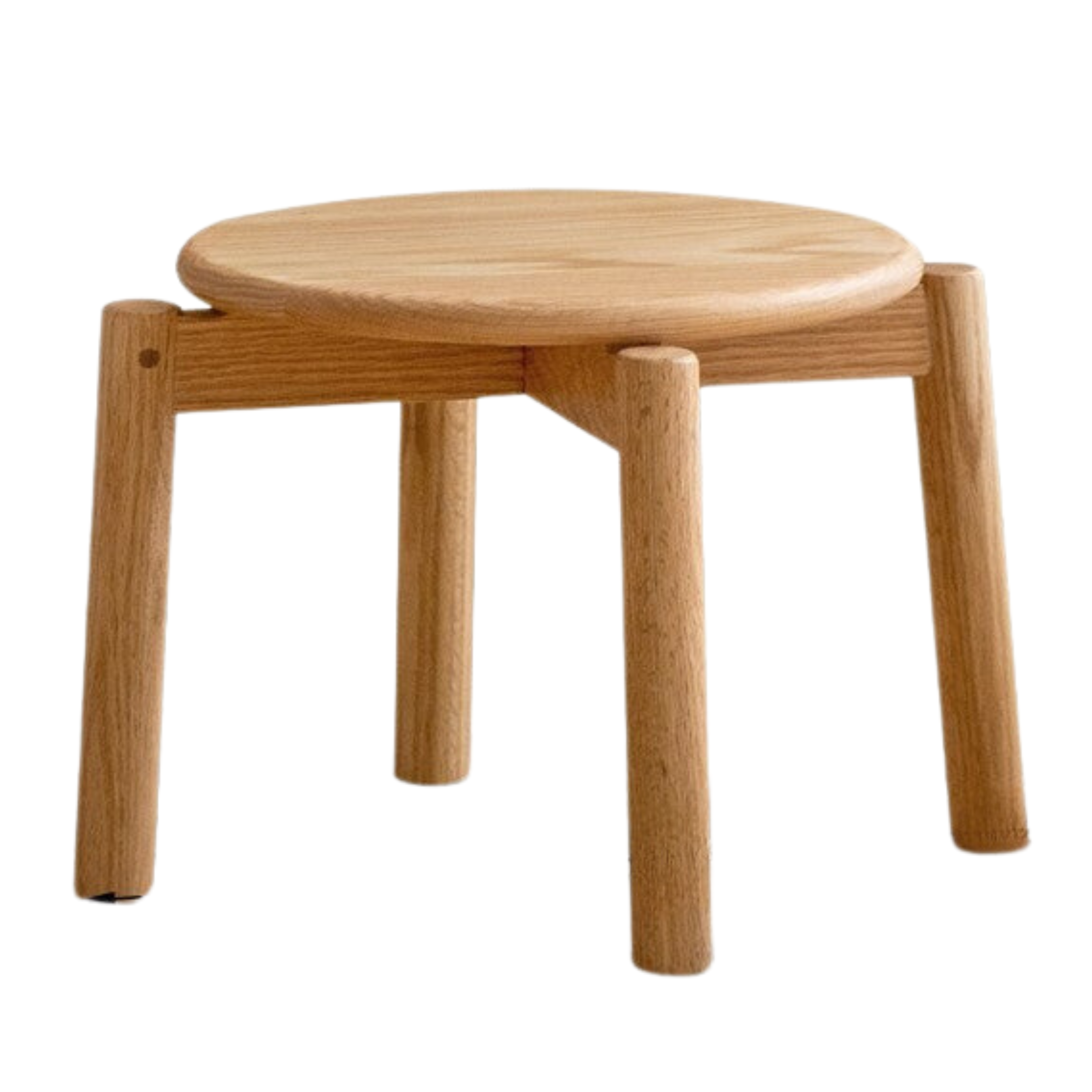 Solid Oak Wood Round Stackable Stool - Rustic Home Decor, Kitchen Island Seating, Bar Stool for Dining Room & Outdoor Use