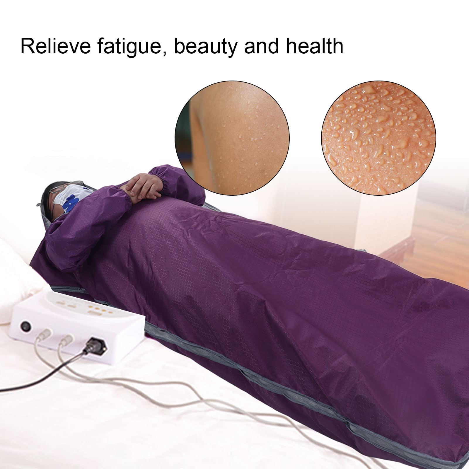 Far Infrared Sauna Blanket with Remote Control - 650W Detoxifying Heating Pad with Hat & Sleeves for Full Body Relaxation, Weight Loss & Spa Therapy | Perfect for Home Use, Yoga Recovery & Post-Workout Detox