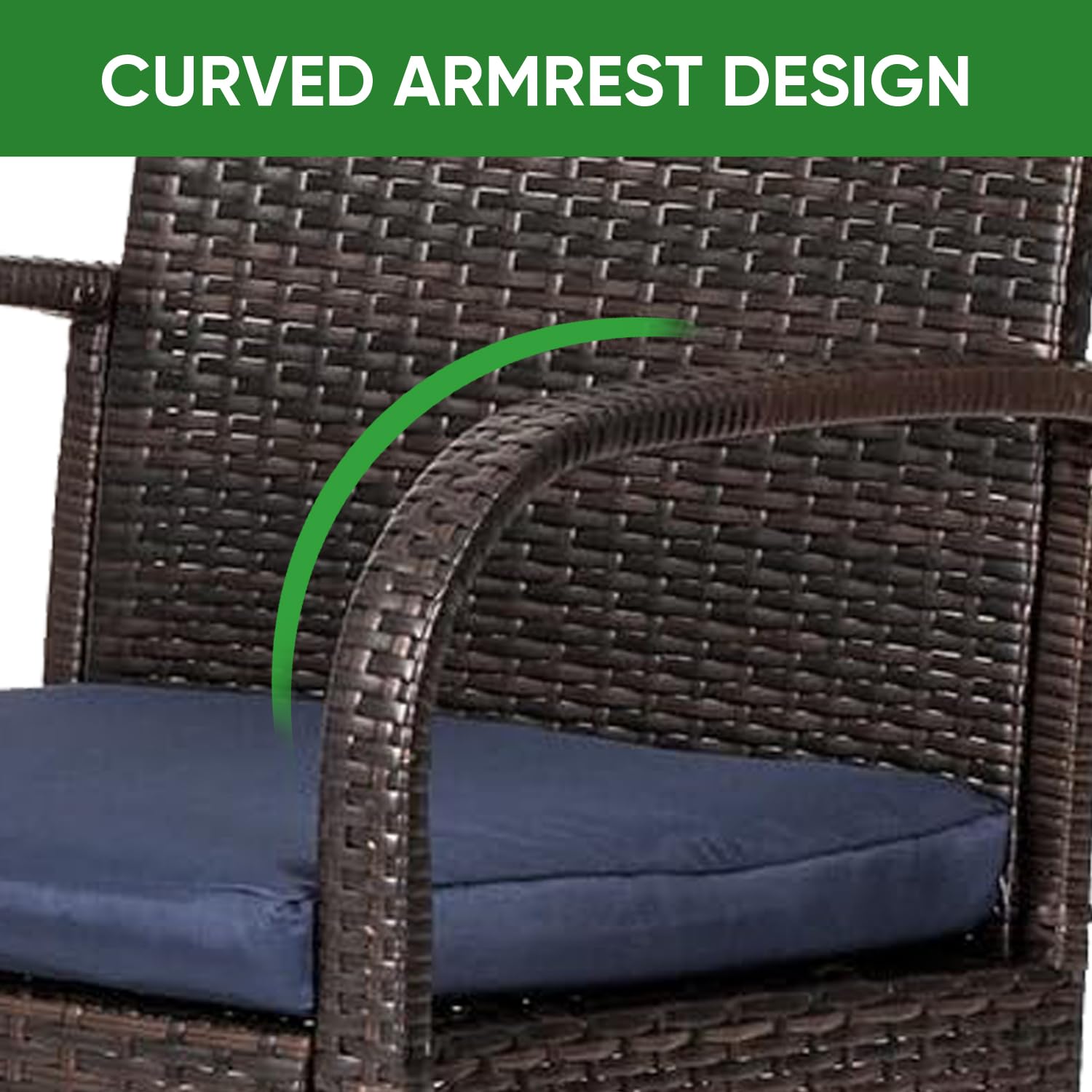 4-Piece Brown Outdoor Wicker Patio Dining Chairs Set with Padded Cushions - High Back Rattan Club Chairs with Deep Seating (350lbs Capacity) - Perfect for Garden, Poolside, Porch & Backyard Relaxation