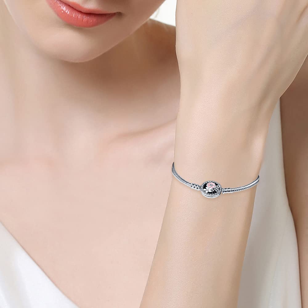 KUNSIR 925 Sterling Silver Snake Chain Charm Bracelet for Women - Adjustable Fit for Any Charms, Elegant Jewelry Gift for Her | Perfect for Everyday Wear, Parties & Special Occasions