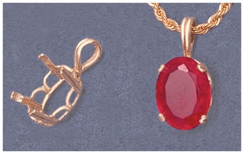 10x8mm & 20x15mm Oval Cut Regalle Pendant Setting in Solid Sterling Silver or 14K Gold - Handcrafted in USA | Perfect for Necklace Jewelry Making, Gift Giving & Special Occasions