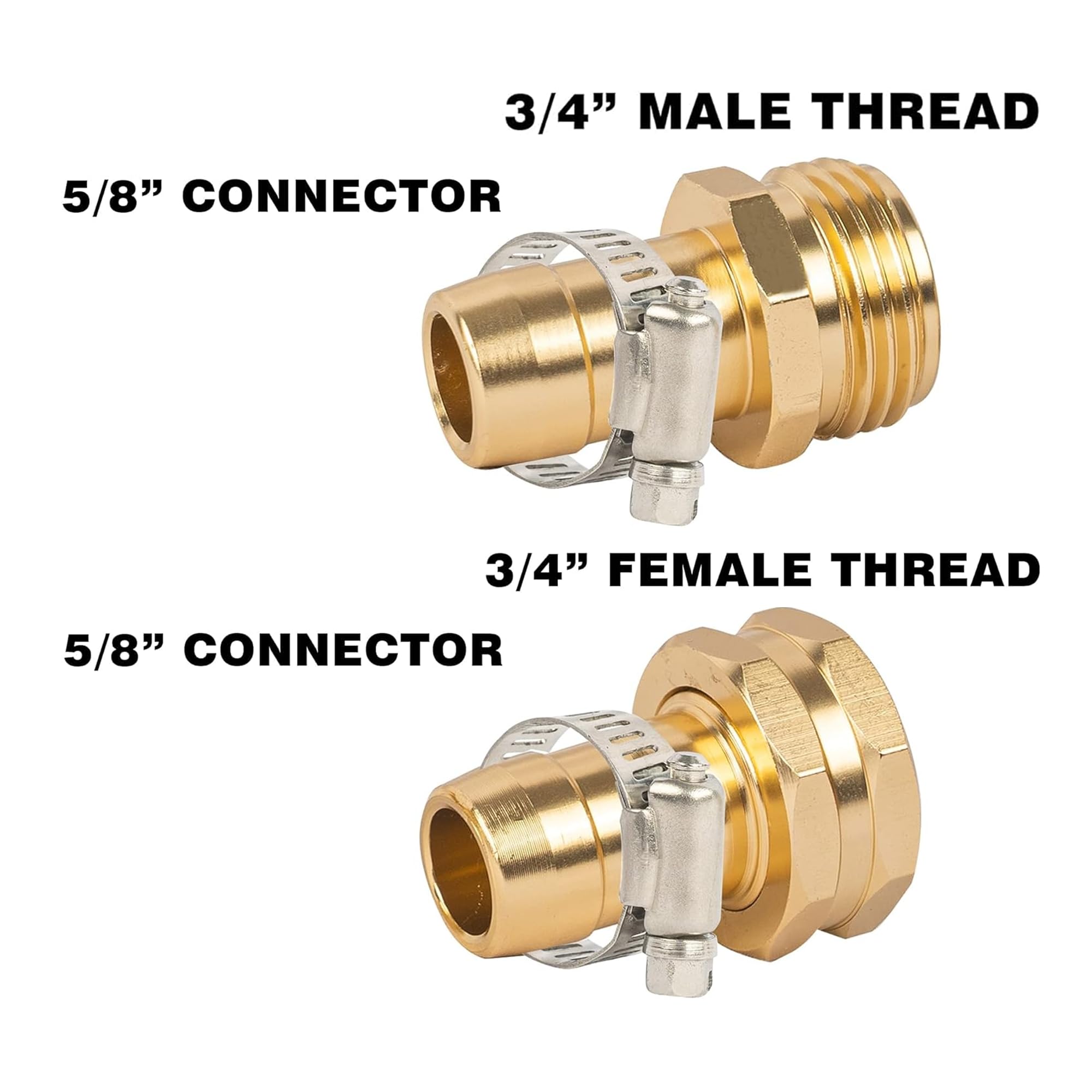 Hourleey 6-Pack Garden Hose Repair Connector with Clamps - Universal Fit for 3/4
