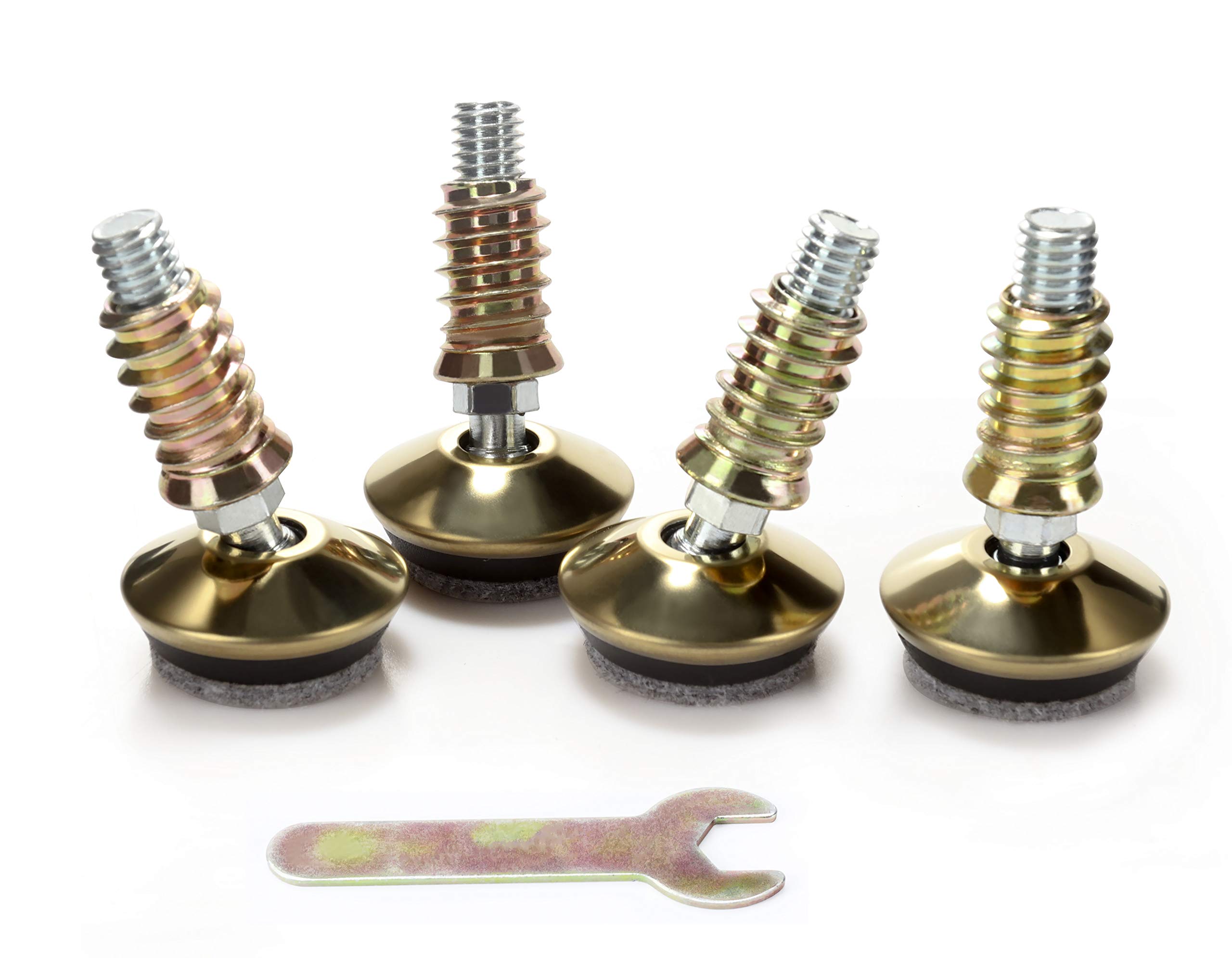 HOTTARGET Adjustable Swivel Furniture Levelers - 4 Pack Leveling Legs Glides for Tables, Chairs, Cabinets - 0.9