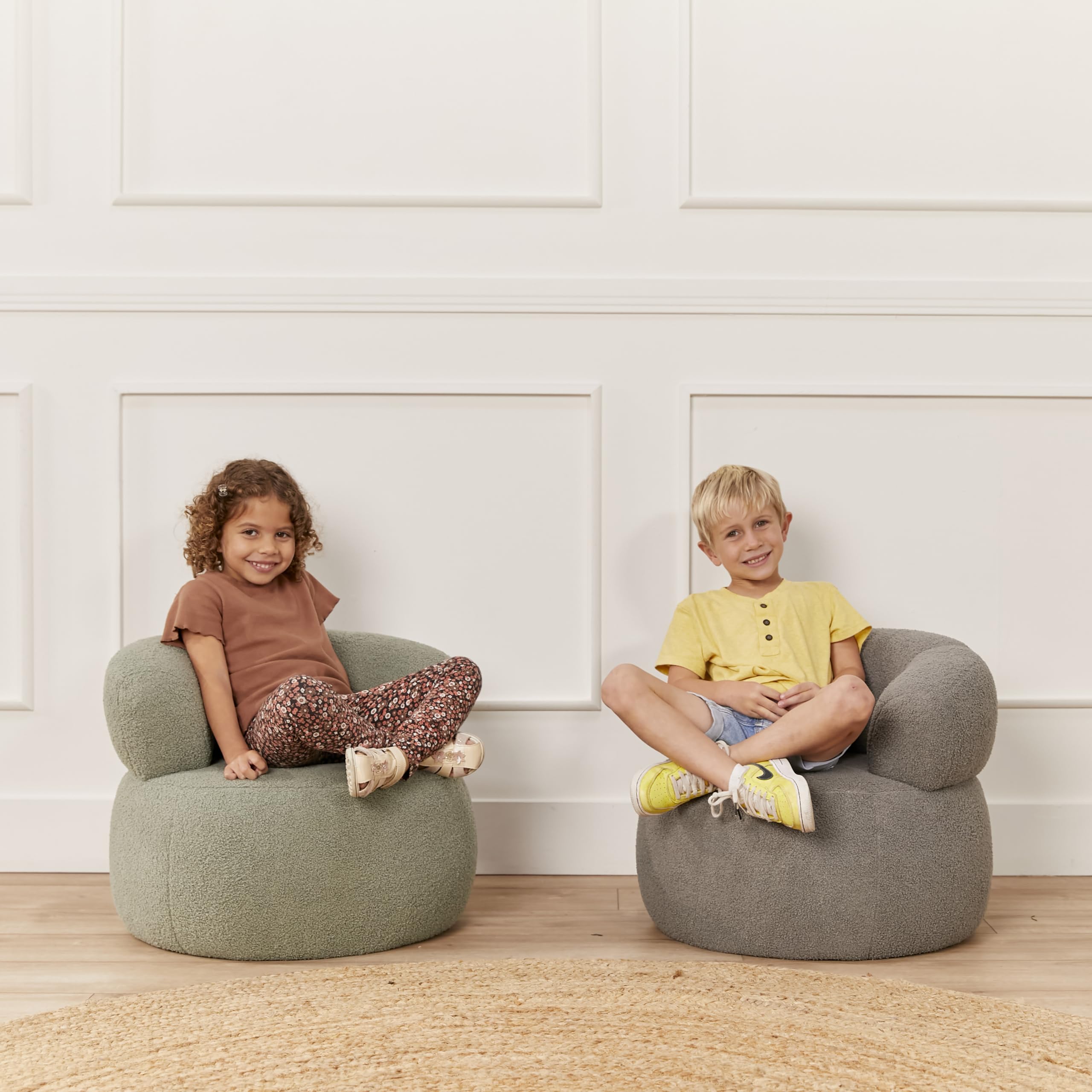 ECR4Kids Sophie Accent Chair for Kids - Soft Grey Children's Furniture for Bedroom, Playroom & Reading Nook - Comfortable Small Chair for Toddlers & Preschoolers
