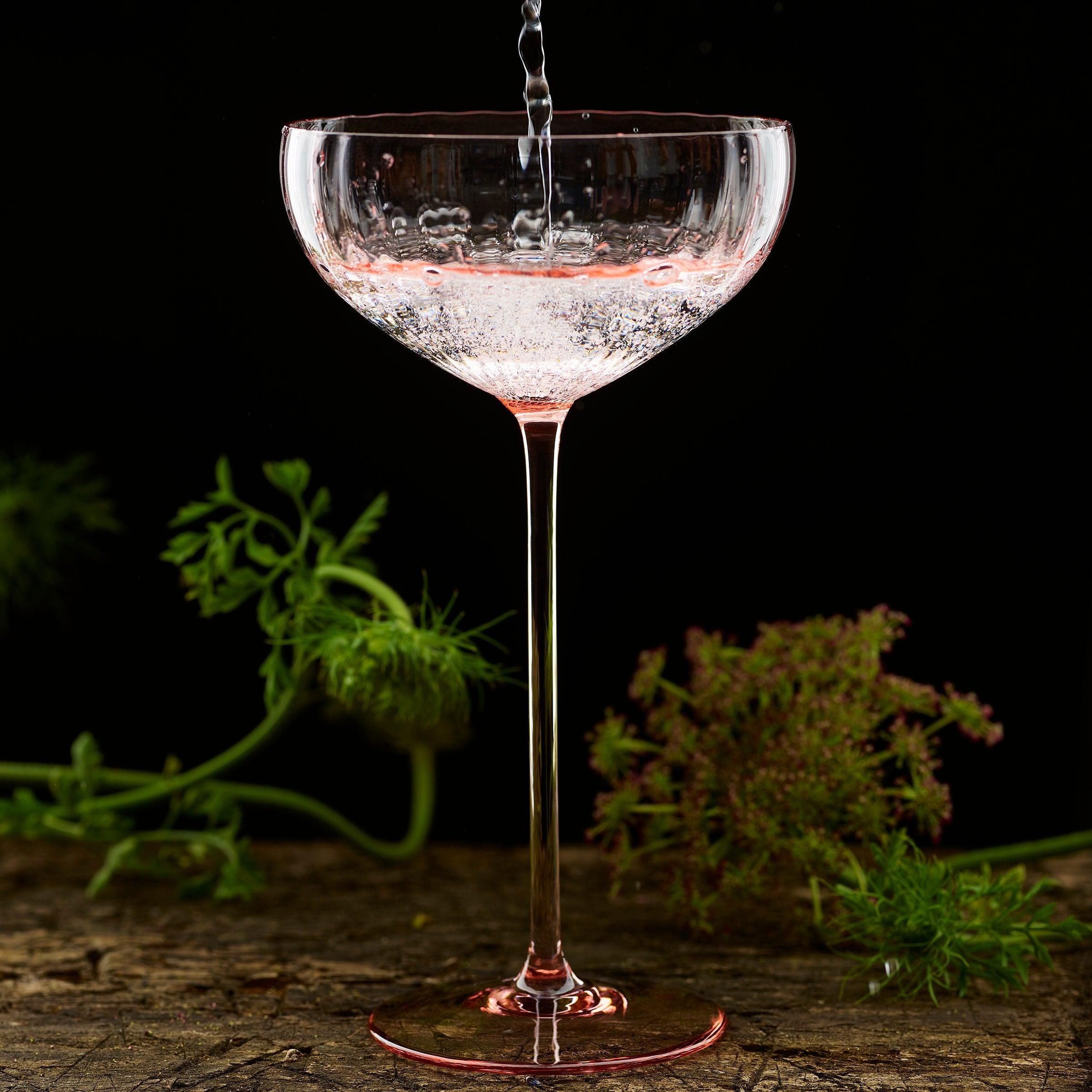Quinn Rose Coupe Glasses - Elegant Stemware for Wine & Champagne | Perfect for Romantic Dinners, Weddings & Special Occasions