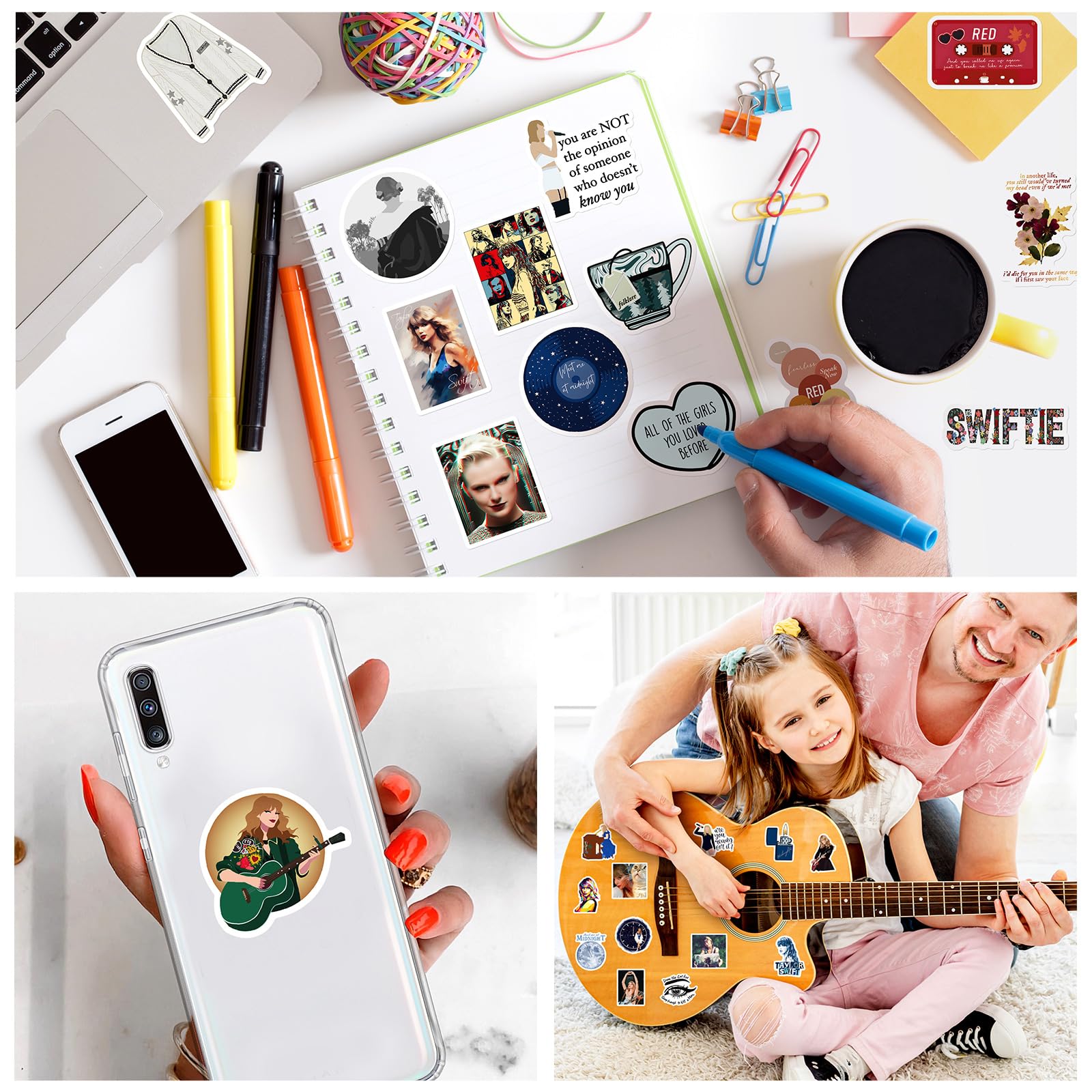 100Pcs Taylor Swift Stickers - Waterproof Vinyl Decals for Fans, Teens & Adults - Perfect for Water Bottles, Laptops, Skateboards, Guitars & DIY Crafts - Music Lover Gift & Room Decor