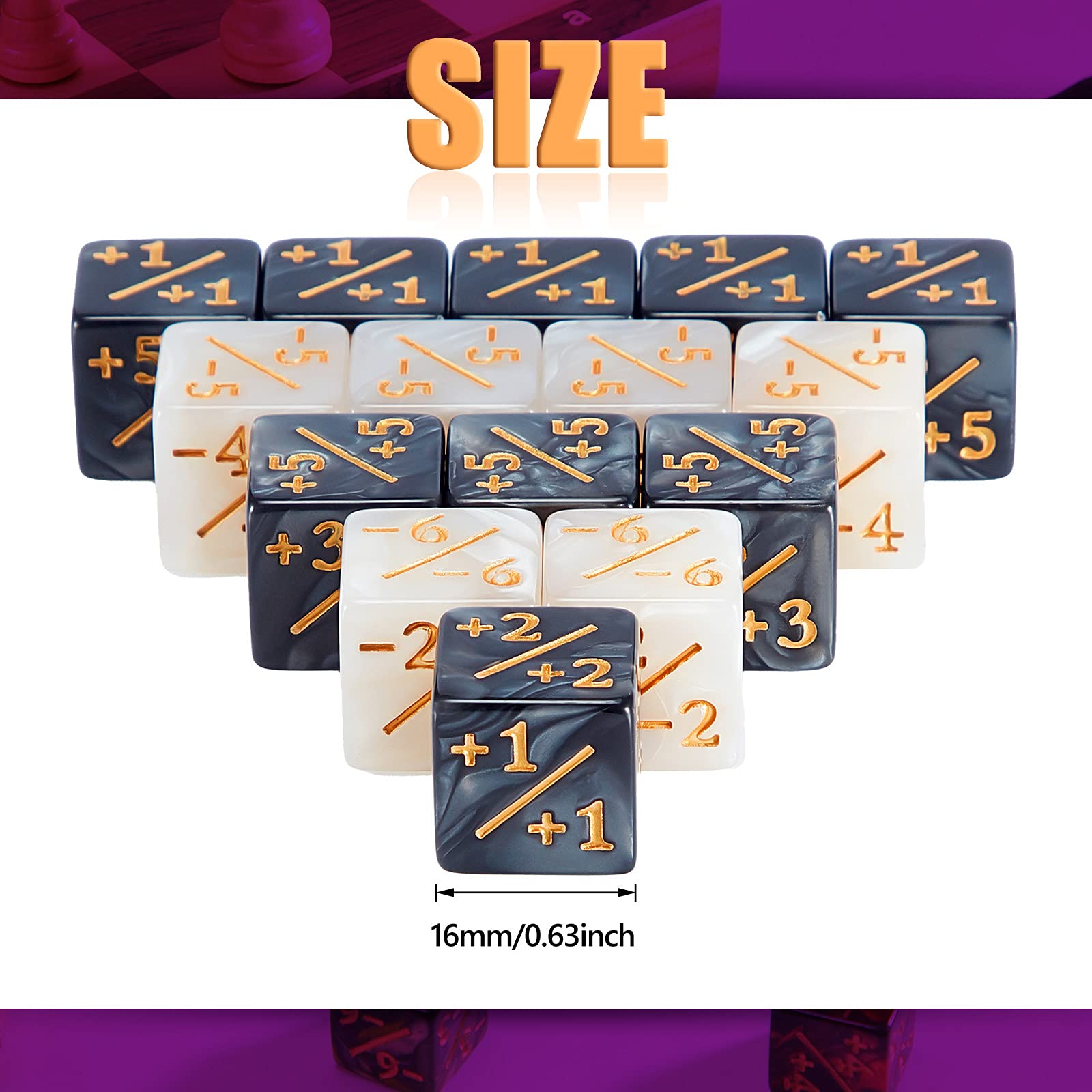 Sumind 24-Piece MTG Dice Set - Magic The Gathering Life Counters, D6 Tokens & Loyalty Counters for CCG Card Games | Perfect Gaming Accessory Gift for MTG Players & Collectors | Use for Tournaments, Casual Play & Strategy Sessions