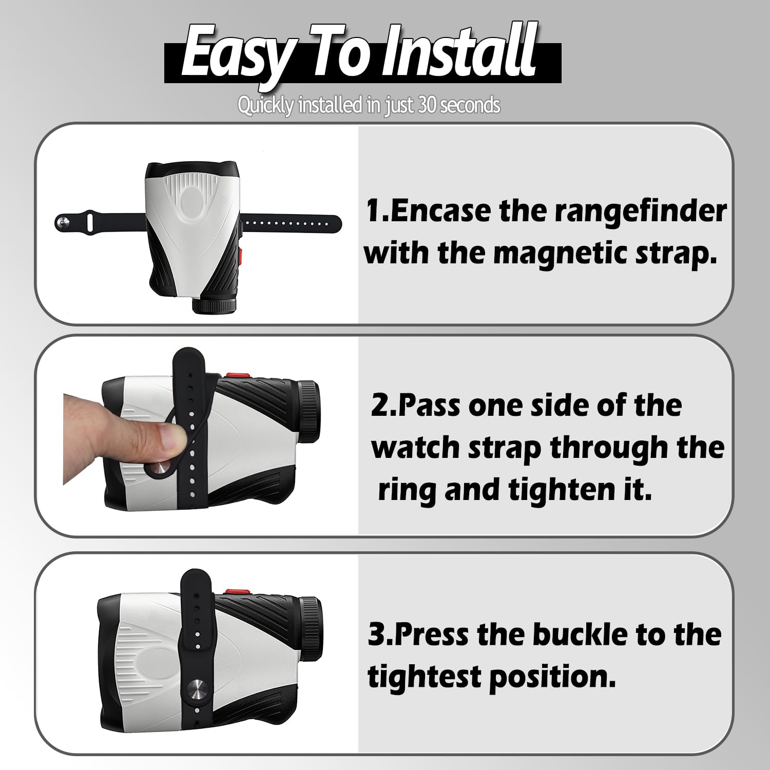 Universal Magnetic Golf Rangefinder Holder - Adjustable Strong Strap for Golf Cart, Windshield, Bag & Steering Column | Secure Golf Accessories for Range Finders & GPS Devices | Perfect for Golf Courses, Driving Ranges & Practice Sessions
