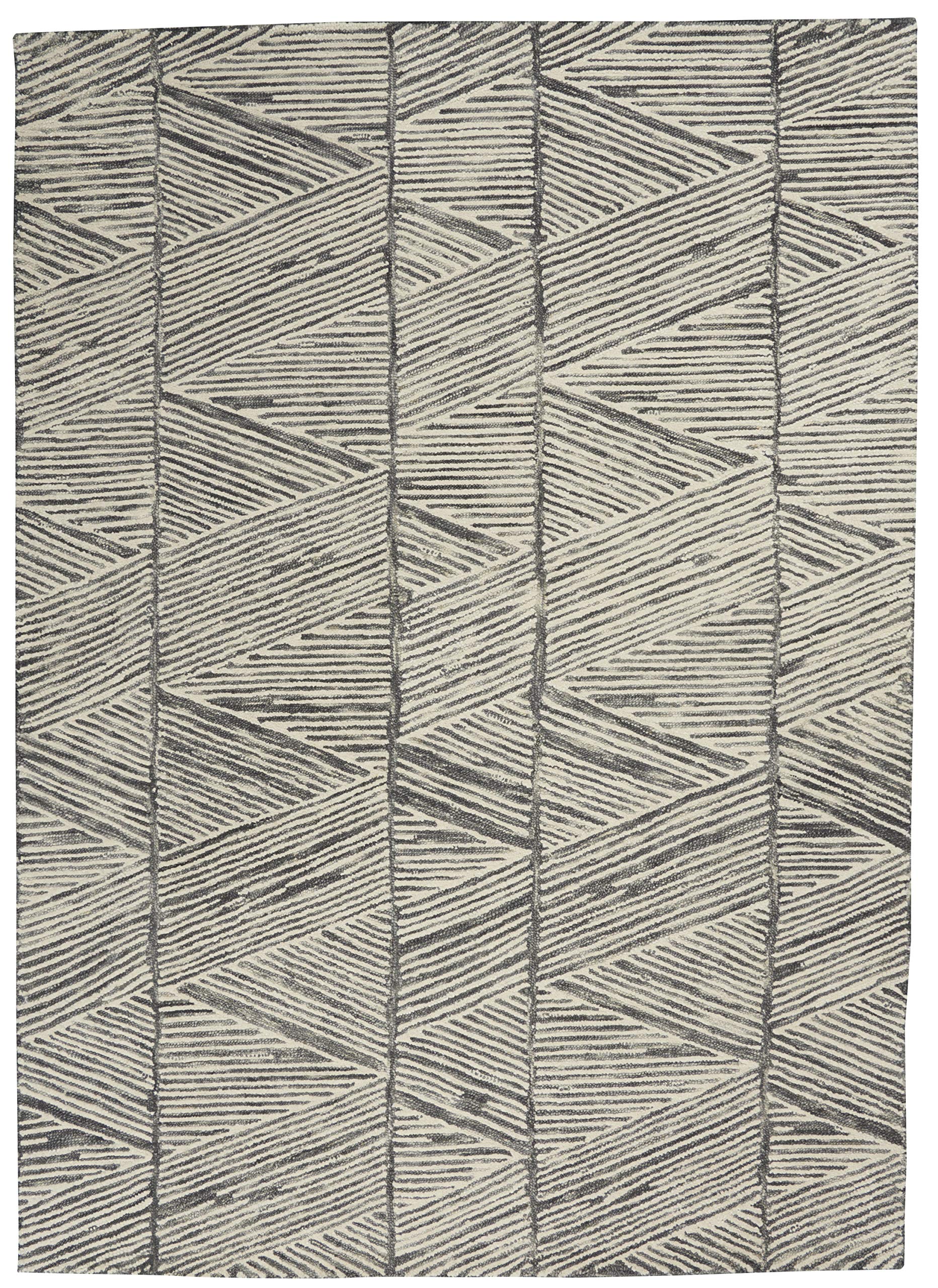 Nourison Vail Abstract Grey/White 5'3