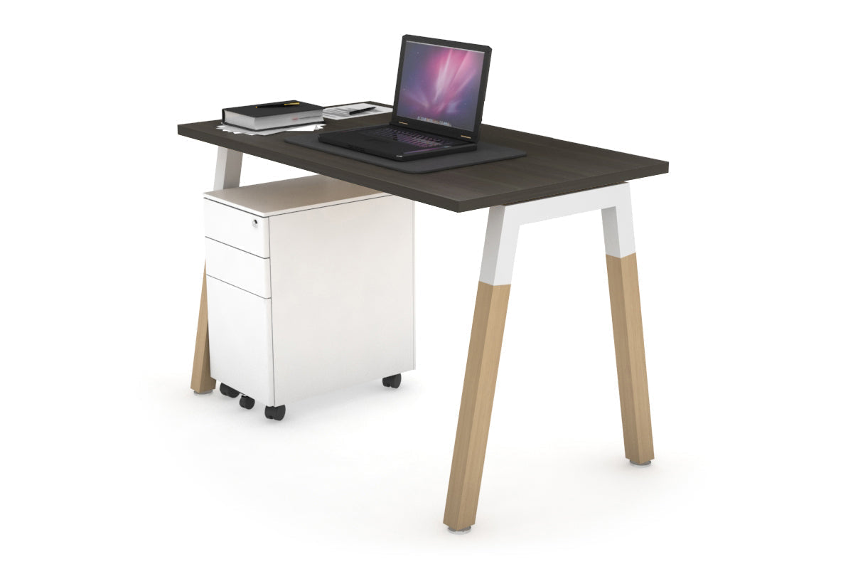 Premium Quadro A Legs Office Desk with Sturdy Wood Legs & Cross Beam - 1000L x 600W Dimensions - Perfect for Home Office, Study Room, or Workspace Setup
