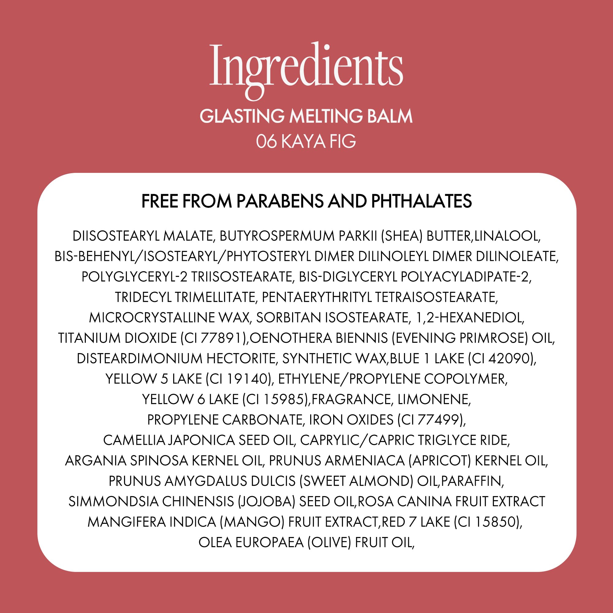 Korean Glossy Lip Balm - Hydrating Tinted Balm with Shea Butter for Daily Moisture (#06 Kaya Fig)