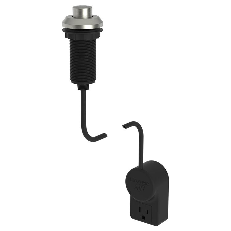 Air Switch for Garbage Disposal with Power Adapter - Satin Nickel PVD Brass Finish - Easy Touch-Free Operation for Kitchen Sink Waste Disposer