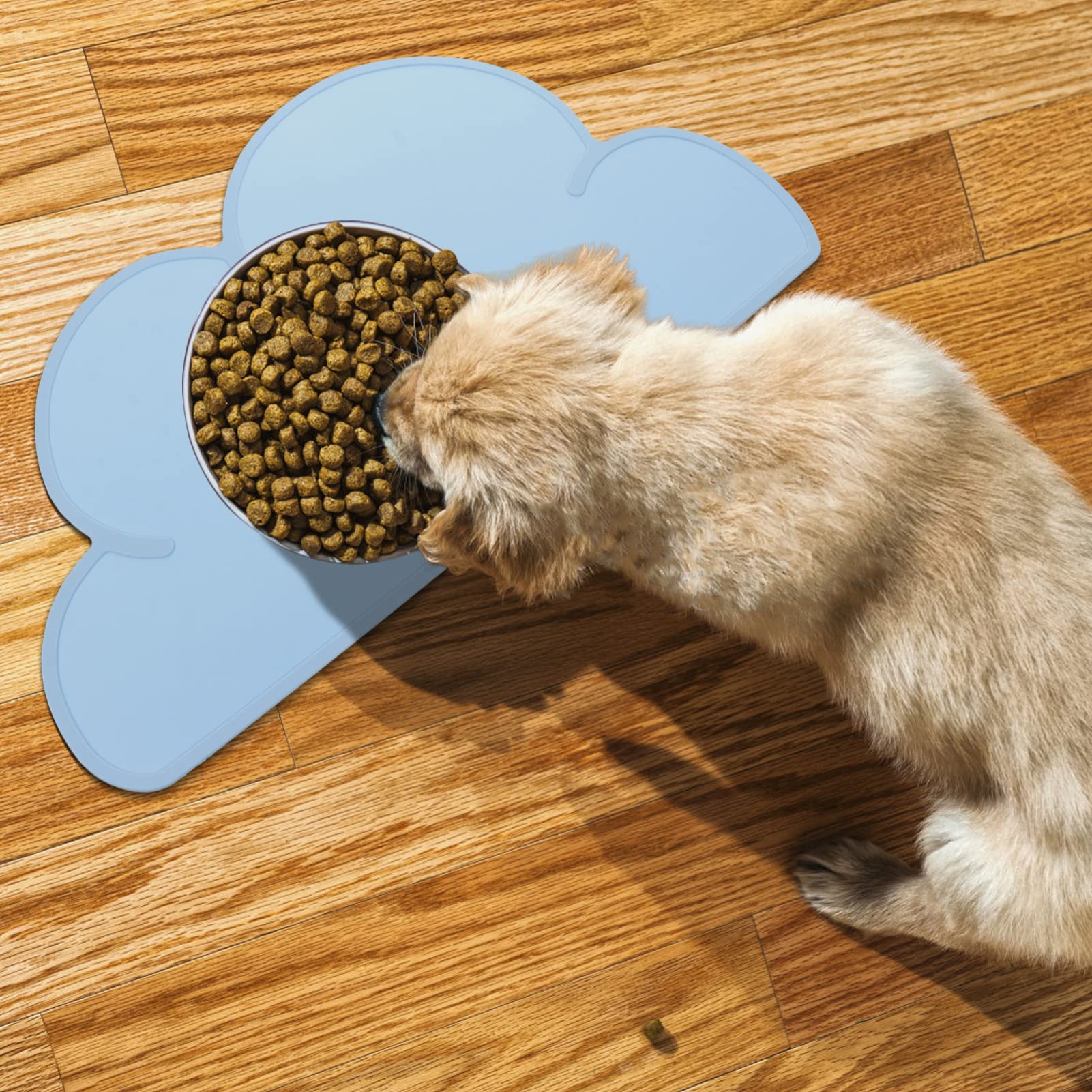 Non-Slip Silicone Pet Feeding Mat for Dogs & Cats - Waterproof Dog Bowl Mat & Cat Food Placemat - Easy to Clean Pet Floor Pad for Mealtime, Kitchen & Outdoor Use