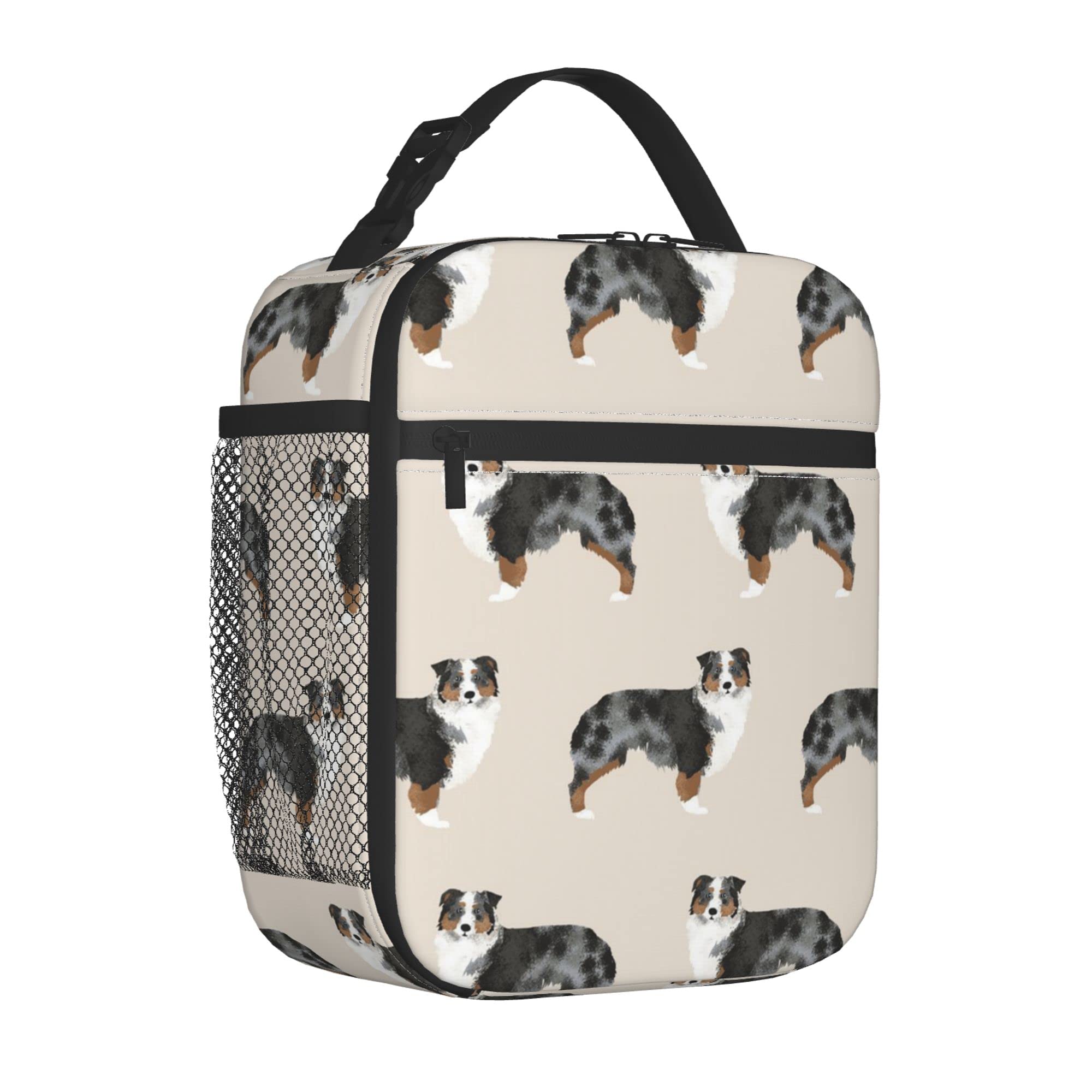 Insulated Lunch Tote Bag for Women & Men - Leakproof Cooler Lunch Box for Work, School, Picnic - Perfect for Office, Hiking, Beach & Dog Walking (Fits Australian Shepherd Dogs)
