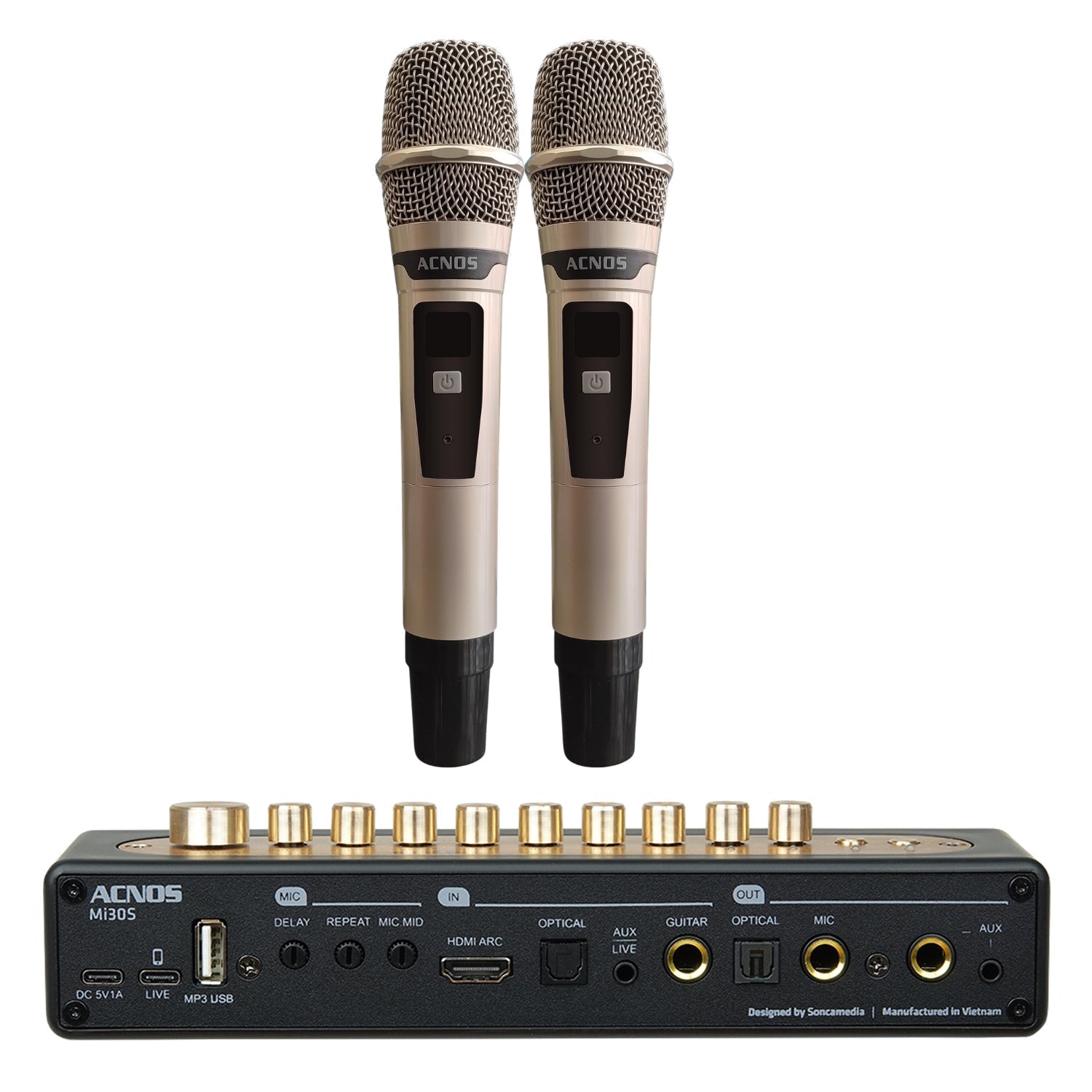 ACNOS KM 8 Professional Karaoke Machine with Mi 30s Bluetooth Mixer & 2 Wireless Microphones - Complete Home Karaoke System for Parties, Family Gatherings & Entertainment