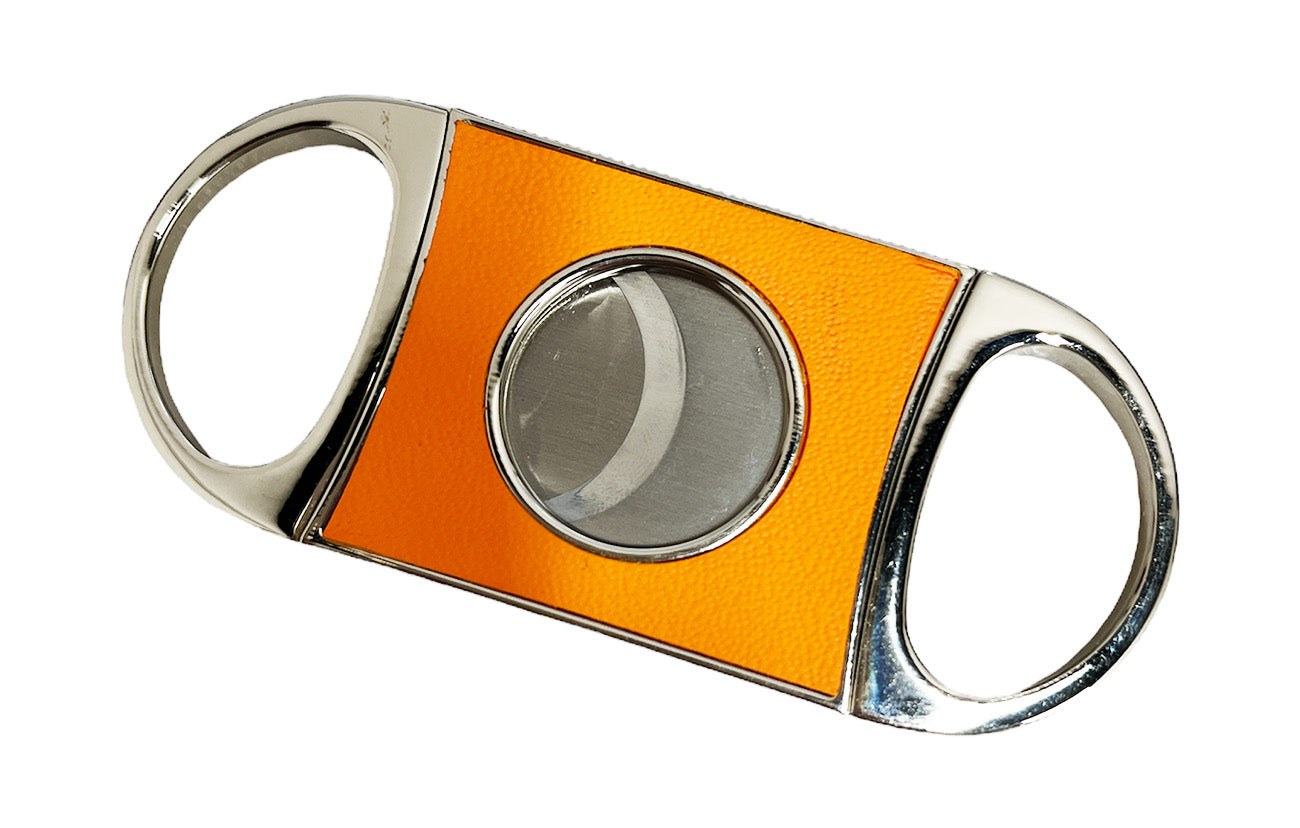 Premium Brizard & Co Double Guillotine Series II Cigar Cutter - Curly Walnut & Racing Orange Finish | Perfect for Cigar Aficionados, Gifts & Luxury Smoking Accessories