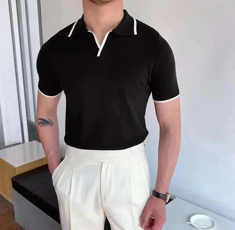 Men's Polo Collar Relaxed Fit T-Shirt - Comfortable Casual Short Sleeve Shirt for Everyday Wear, Golf, and Outdoor Activities