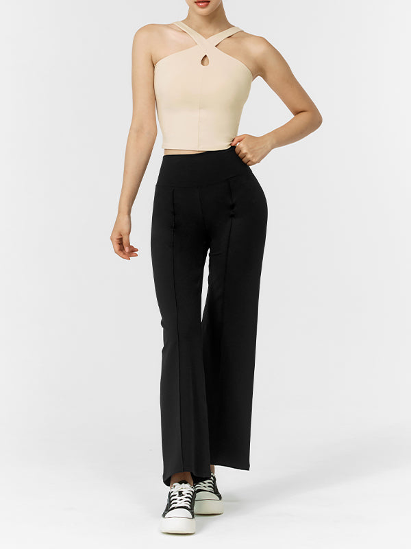 Comfort Fine Pintuck Wide Leg Pants for Women - Soft Stretch Lounge Pants for Casual Wear, Office & Travel