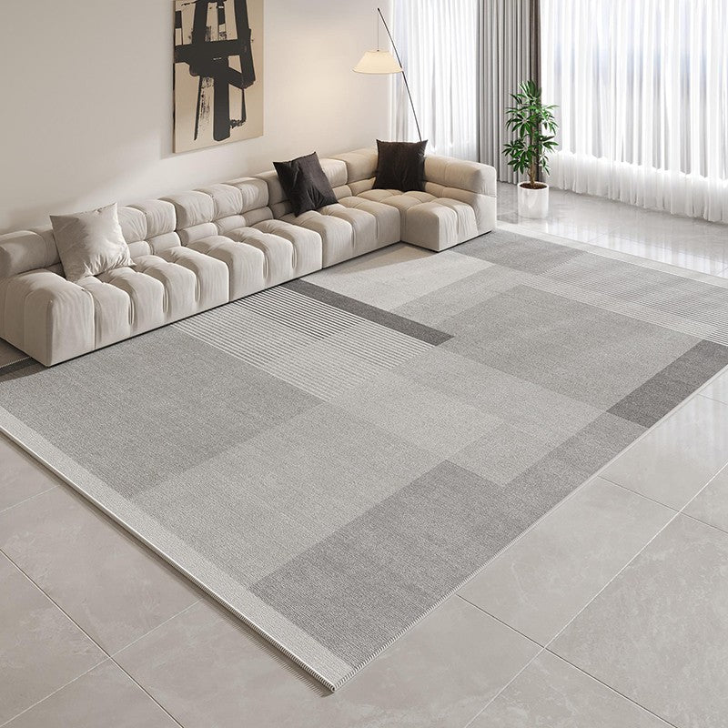 Modern Geometric Area Rugs - Contemporary Gray Abstract Design for Living Room, Bedroom & Dining Room - Soft Non-Slip Floor Mat for Home Decor & Office Spaces