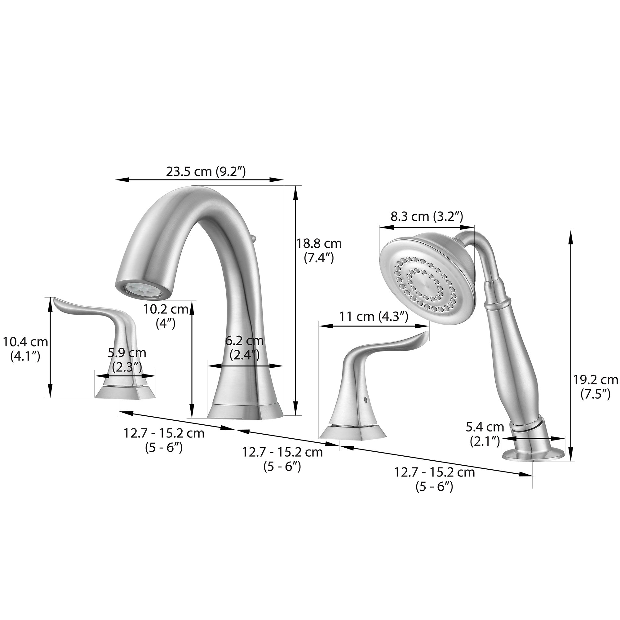 Scarlett Roman Tub Bathroom Faucet in Brushed Nickel Finish - High Arc Spout for Freestanding Bathtubs, Luxury Bathroom Fixture for Spa-Like Relaxation