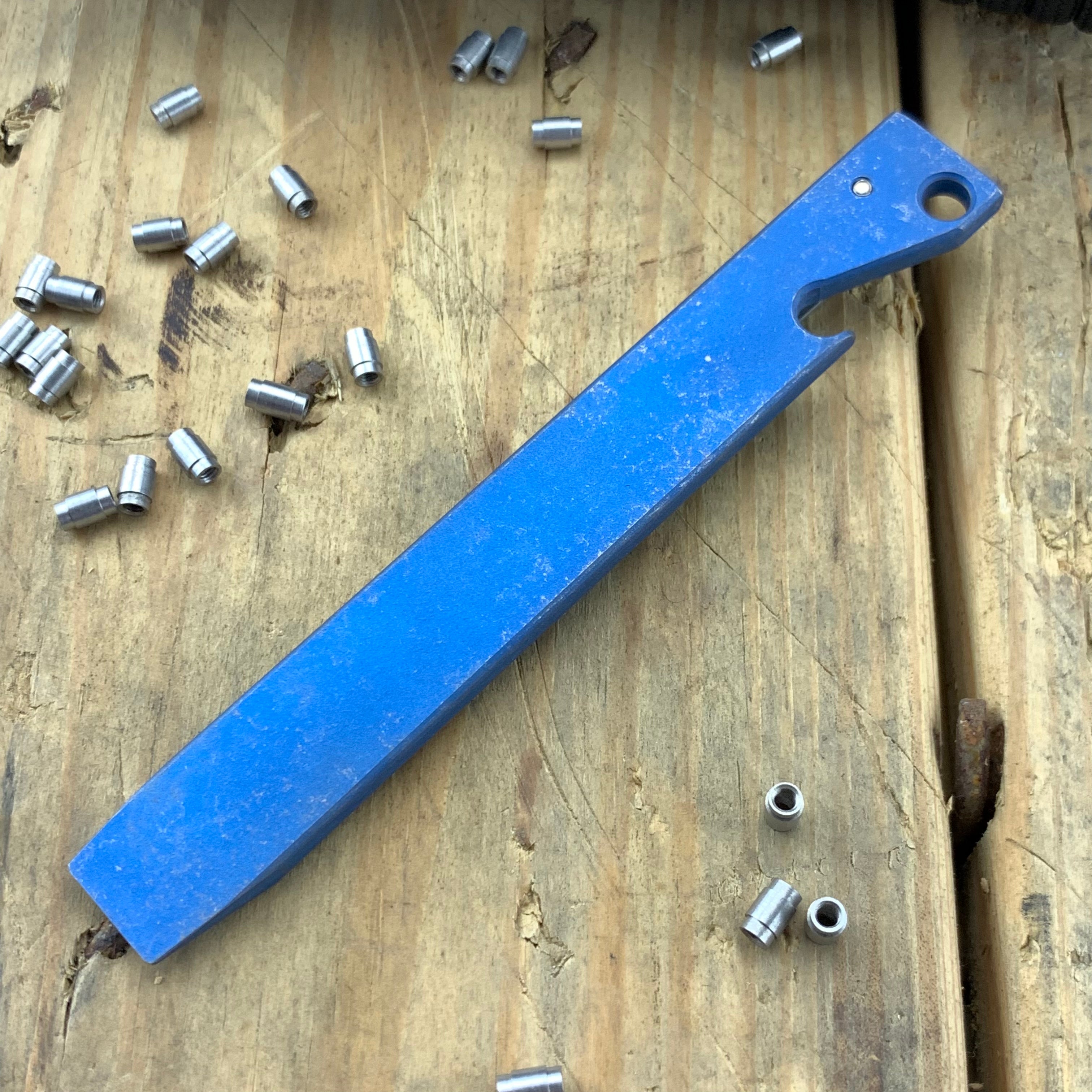 Maverick Customs 5-Piece Blue Anodized EDC Pry Bar Tool Set - Pocket Knife Alternative for Everyday Carry, Survival Gear & Outdoor Adventures