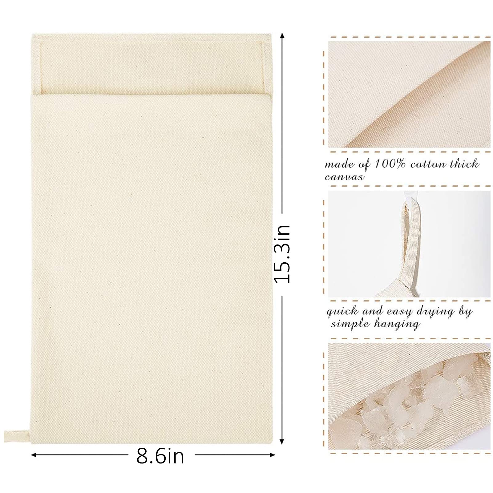 Professional Lewis Ice Bags with Wooden Mallet Set - 15.3×8.6 Inch Reusable Canvas Ice Crusher Bags for Home, Kitchen, Bar & Party - Perfect for Cocktails, Smoothies & Outdoor Gatherings