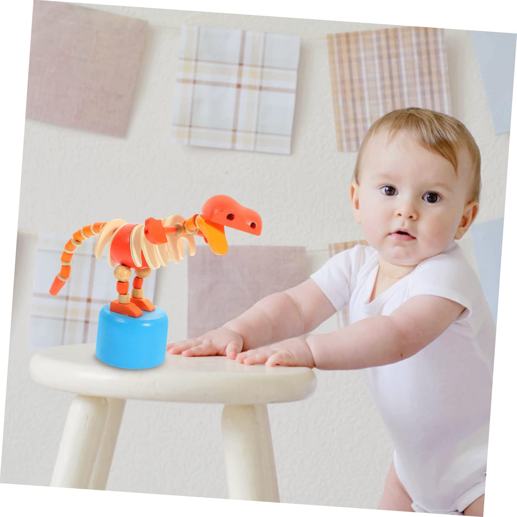 VICASKY 12 Pcs Wooden Dinosaur Ramp Toy Set - Realistic Dinosaur Action Figures & Rocking Toy for Kids - Perfect for Pretend Play, Educational Fun, and Nursery Decor