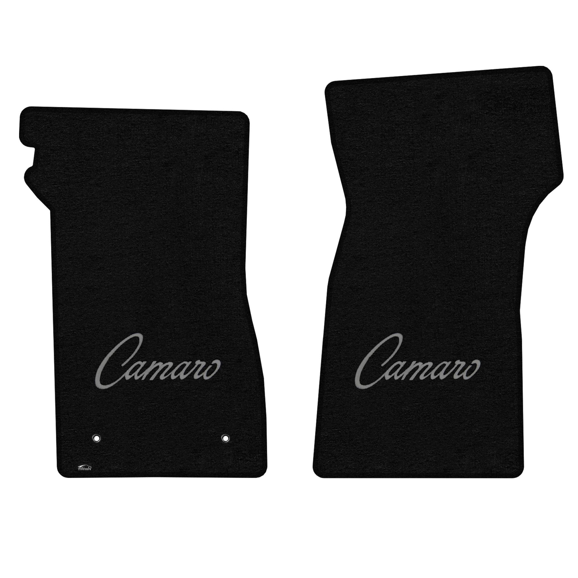 Premium Custom-Fit Carpet Floor Mats for 1967-1969 Chevy Camaro - 2-Piece Front Set with Silver Camaro Logo & Black Luxury Carpet - Perfect for Car Enthusiasts & Classic Car Protection