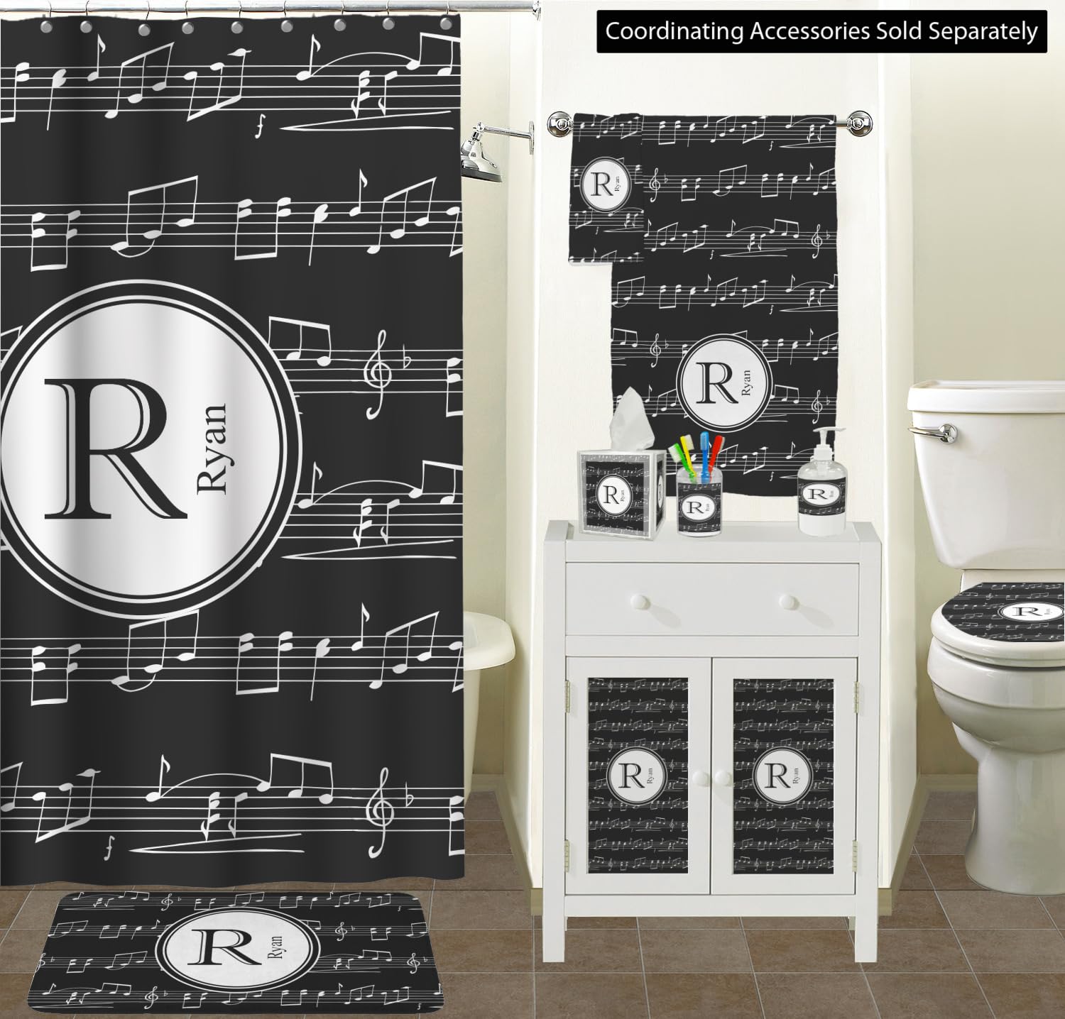 Personalized Musical Notes Tissue Box Cover - Decorative & Functional Home Decor for Living Room, Bedroom, or Bathroom - Perfect Gift for Music Lovers