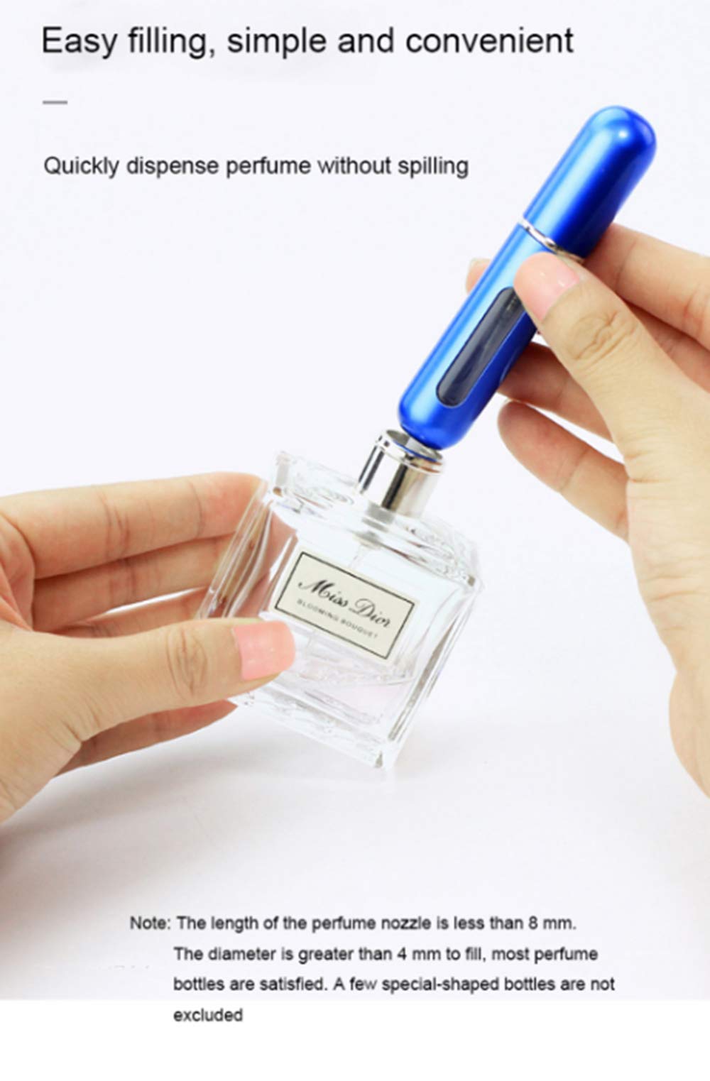 5ml Empty Refillable Perfume Spray Bottle - Portable Travel Essential Oil Atomizer for Fragrance & Aromatherapy (Blue) | Perfect for DIY Perfume, Travel & On-the-Go Use