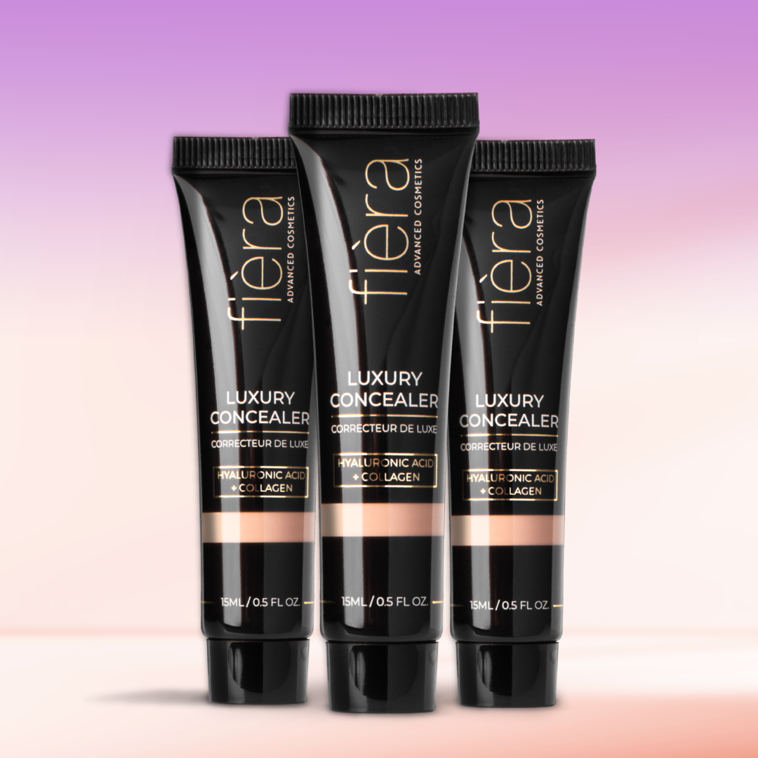 Fièra Luxury Concealer with Free Brush - Full Coverage, Long-Lasting & Crease-Proof - Perfect for Dark Circles, Blemishes & Under Eye Brightening (Ideal for Daily Makeup & Special Occasions)